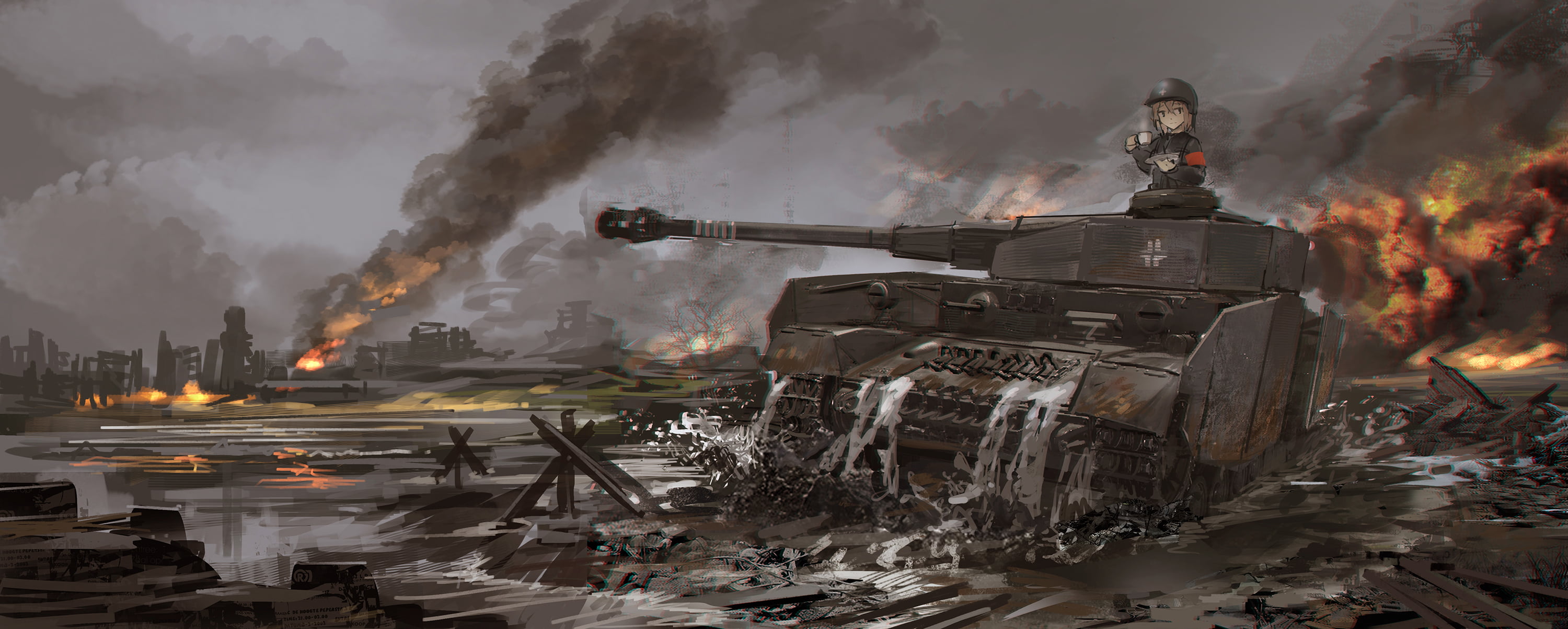 tank, anime, anime girls, Girls und Panzer, 2K, HD Wallpaper