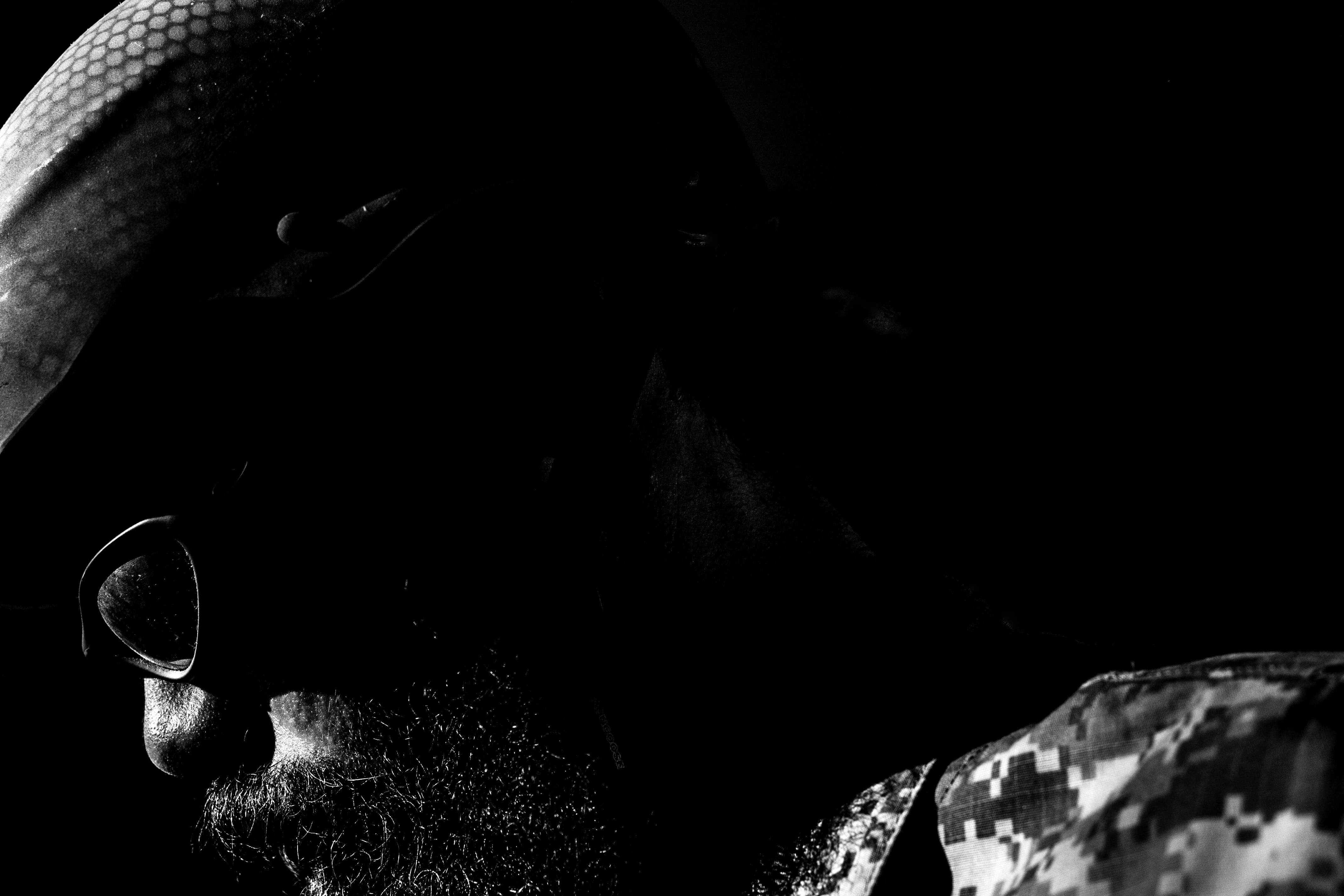 food and drink, man, patch, solitude, Military, airborne, acu, afghanistan, american, camouflage, mid adult, iraq, hat, states, armor, symbol, greyscale, HD Wallpaper