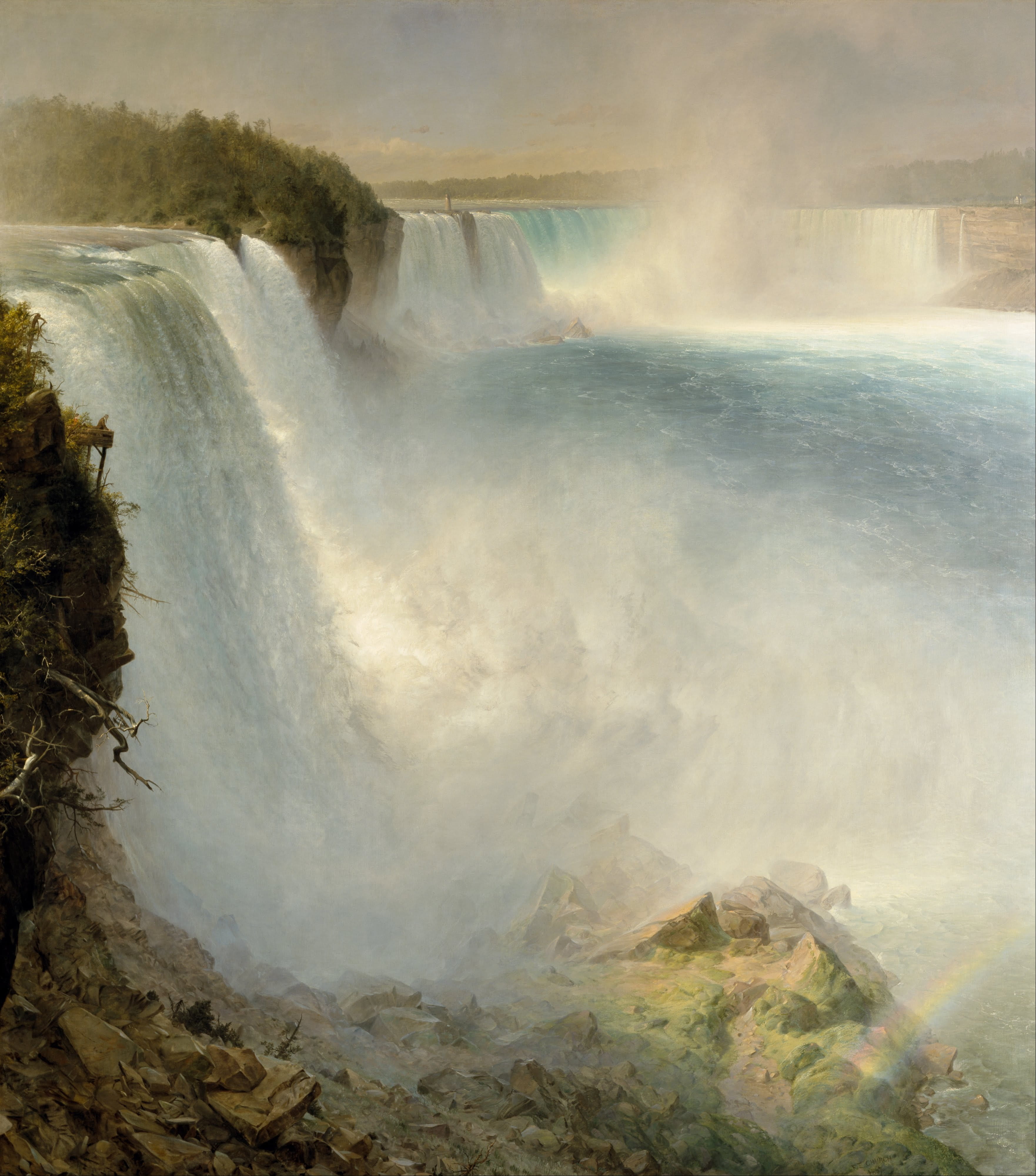 motion, waterfall, aerial view, flowing water, flowing, outdoors, oil on canvas, artistic, countryside, no people, power in nature, water, view, iguacu Falls, Phone HD Wallpaper