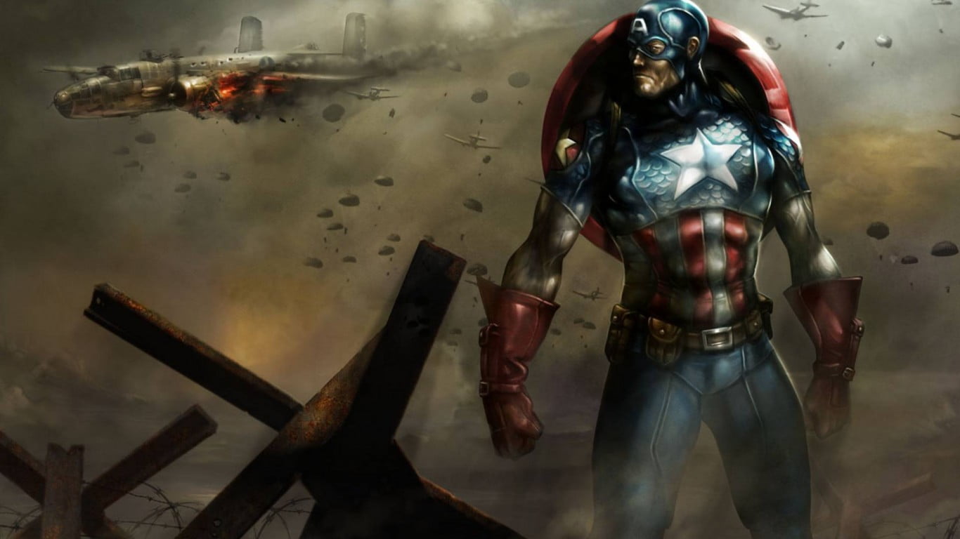captain, comics, technology, clothing, helmet, human body part, 720P, military, army soldier, america, uniform, graphic, people, futuristic, HD Wallpaper
