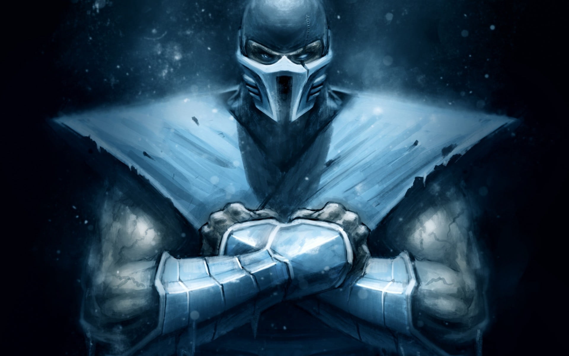 mystery, sports helmet, horror, indoors, 1080P, gothic style, sub, Sub-Zero, one person, silver colored, security, fantasy, adult, mortal, spooky, black background, HD Wallpaper