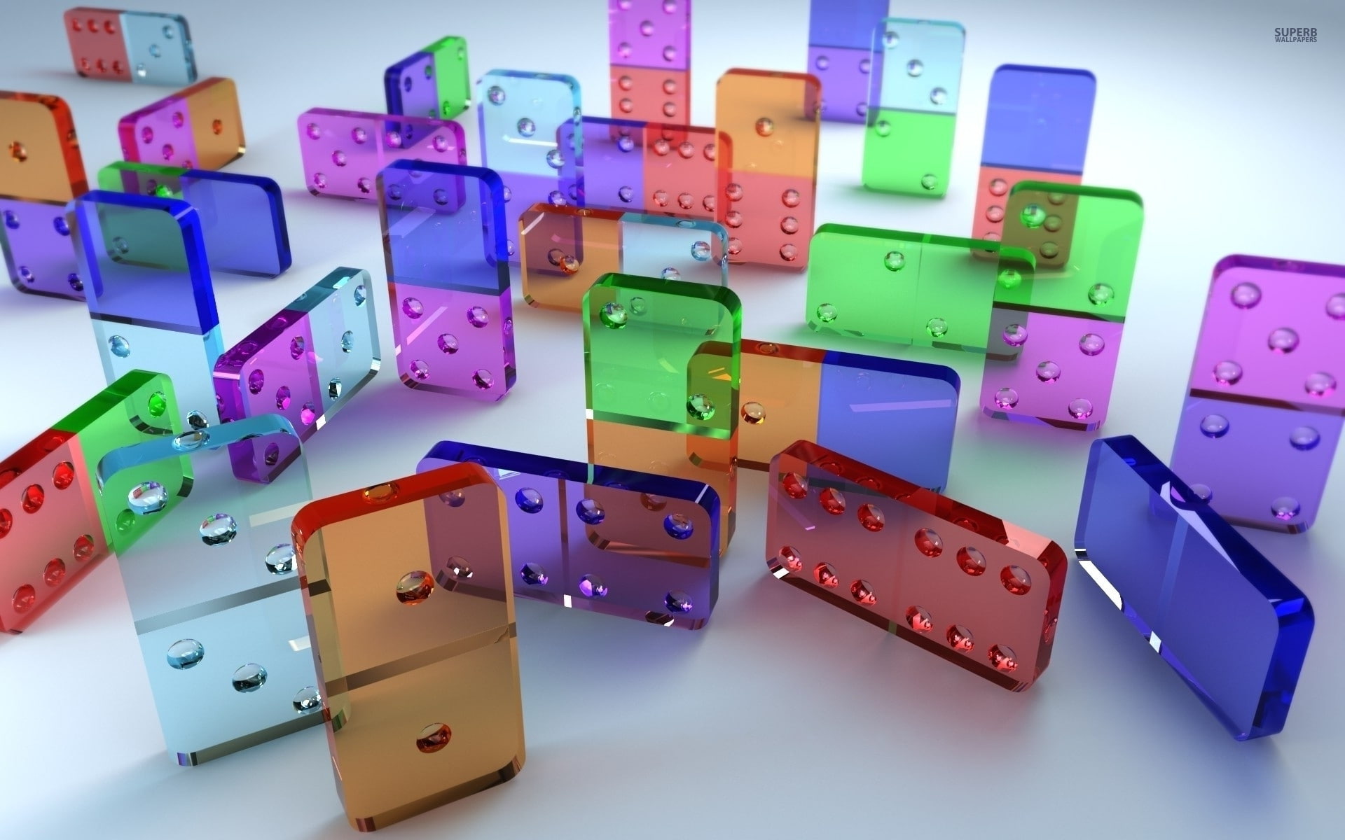 3D, 4K, 1920x1200, hd absbtract, Glass, domino, 1080P, HD Wallpaper