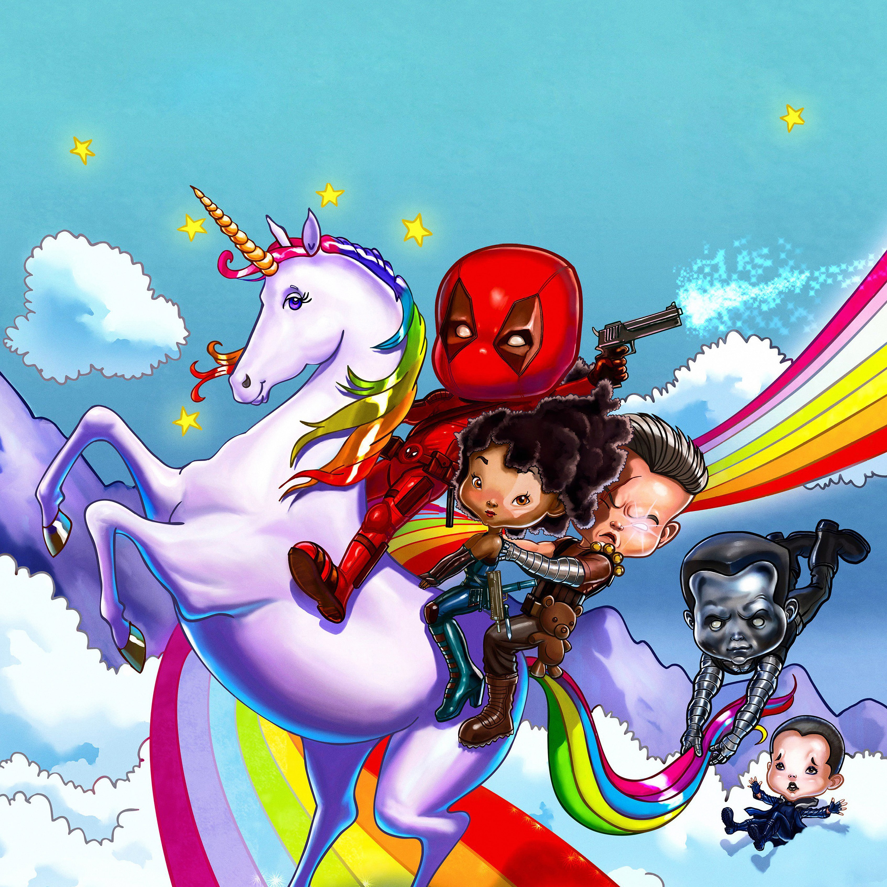 2K, Deadpool, men, celebration, close-up, people, human representation, holiday, front view, young adult, outdoors, day, multi colored, Deadpool 2, representation, Phone HD Wallpaper