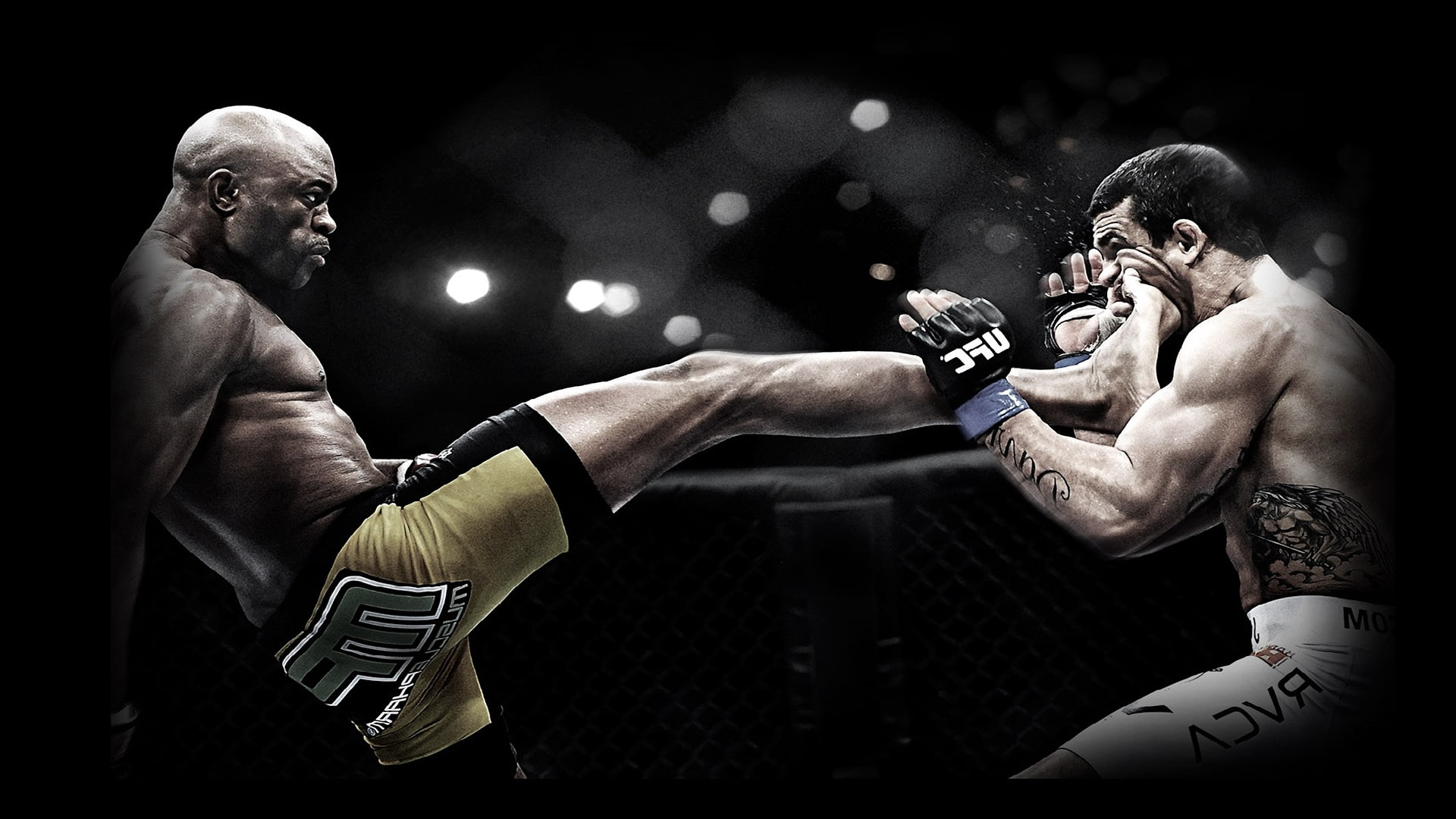 strength, conflict, Anderson Silva, adult, punching, people, dark, aggression, fight, boxing, mature men, athlete, shirtless, fitness, men, males, muscular build, HD Wallpaper