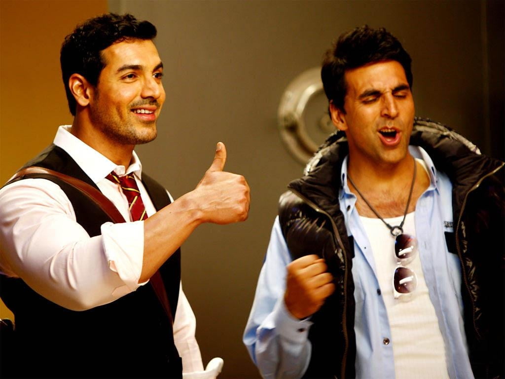 couple - relationship, indoors, young adult, standing, Male Celebrities, 480P, shirt, confrontation, john, young men, males, men, people, actor, akshay, HD Wallpaper