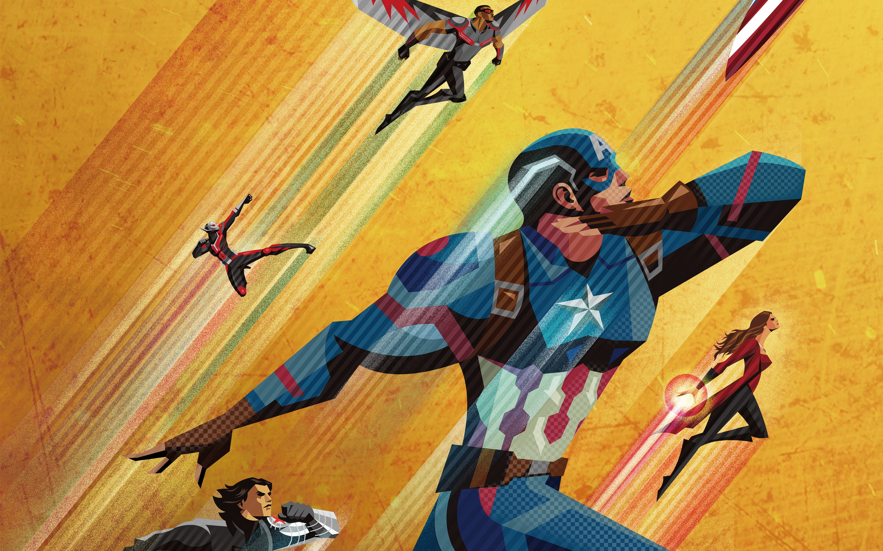 The First Avenger Confrontation, 2K, Marvel, Captain America Civil War, Art, HD Wallpaper