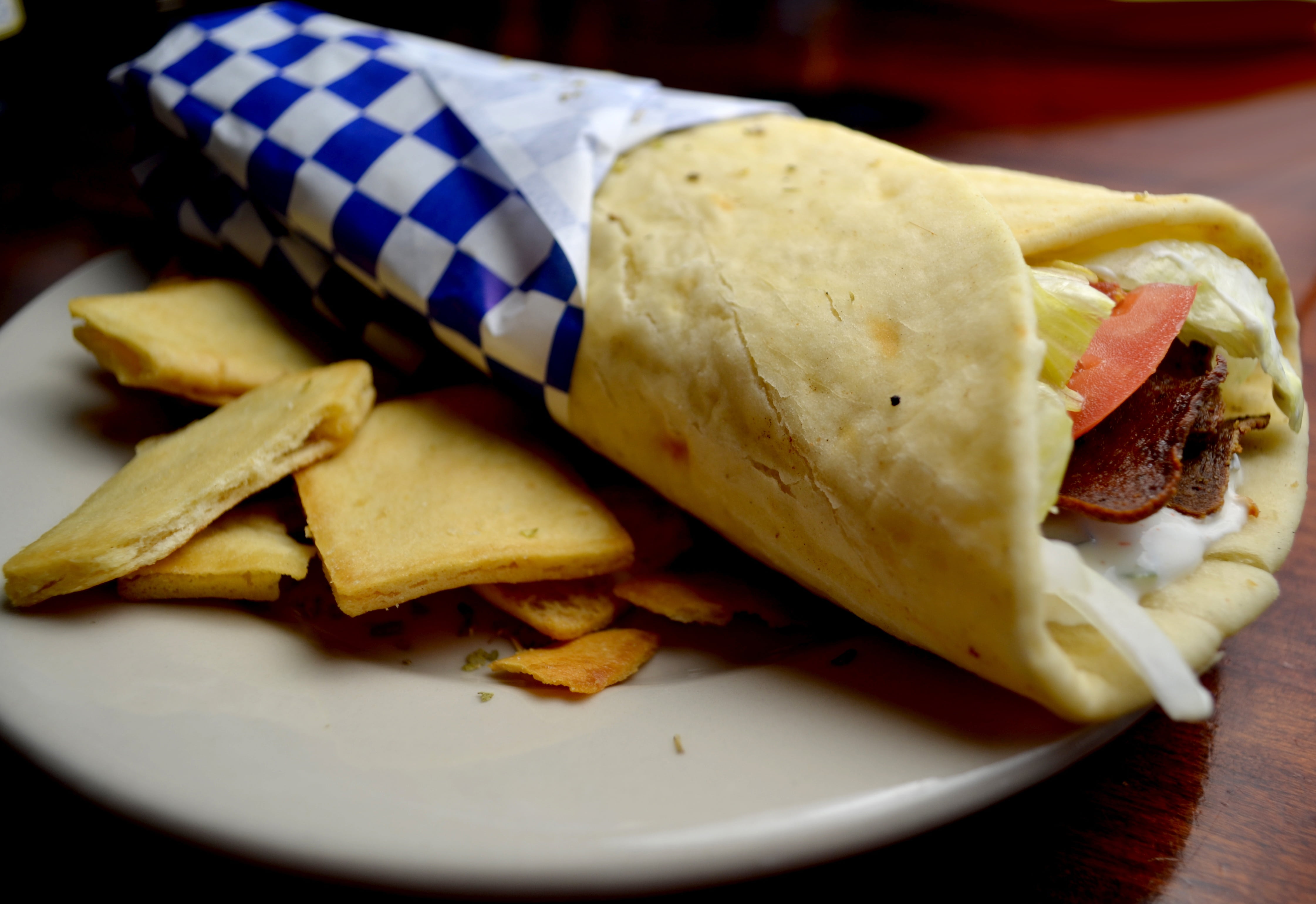 gyro, french fries, gourmet, snack, tortilla - Flatbread, focus on foreground, mexican Culture, close-up, food, fajita, burrito, bread, unhealthy eating, HD Wallpaper