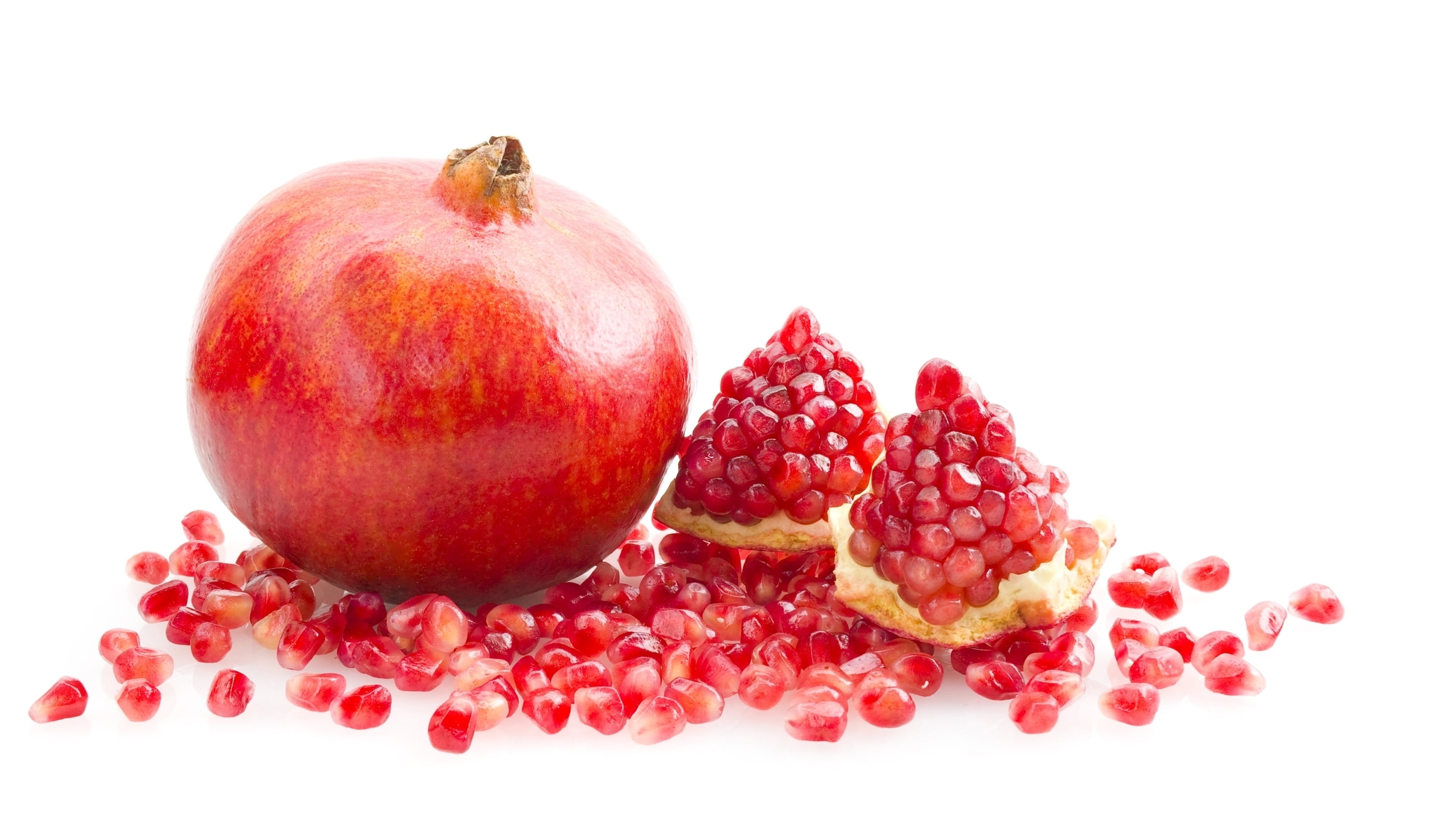 agriculture, food, indoors, cut out, nature, dessert, cross Section, red, close-up, seeds, healthy lifestyle, gourmet, garnet, isolated, 2K, organic, backgrounds, HD Wallpaper