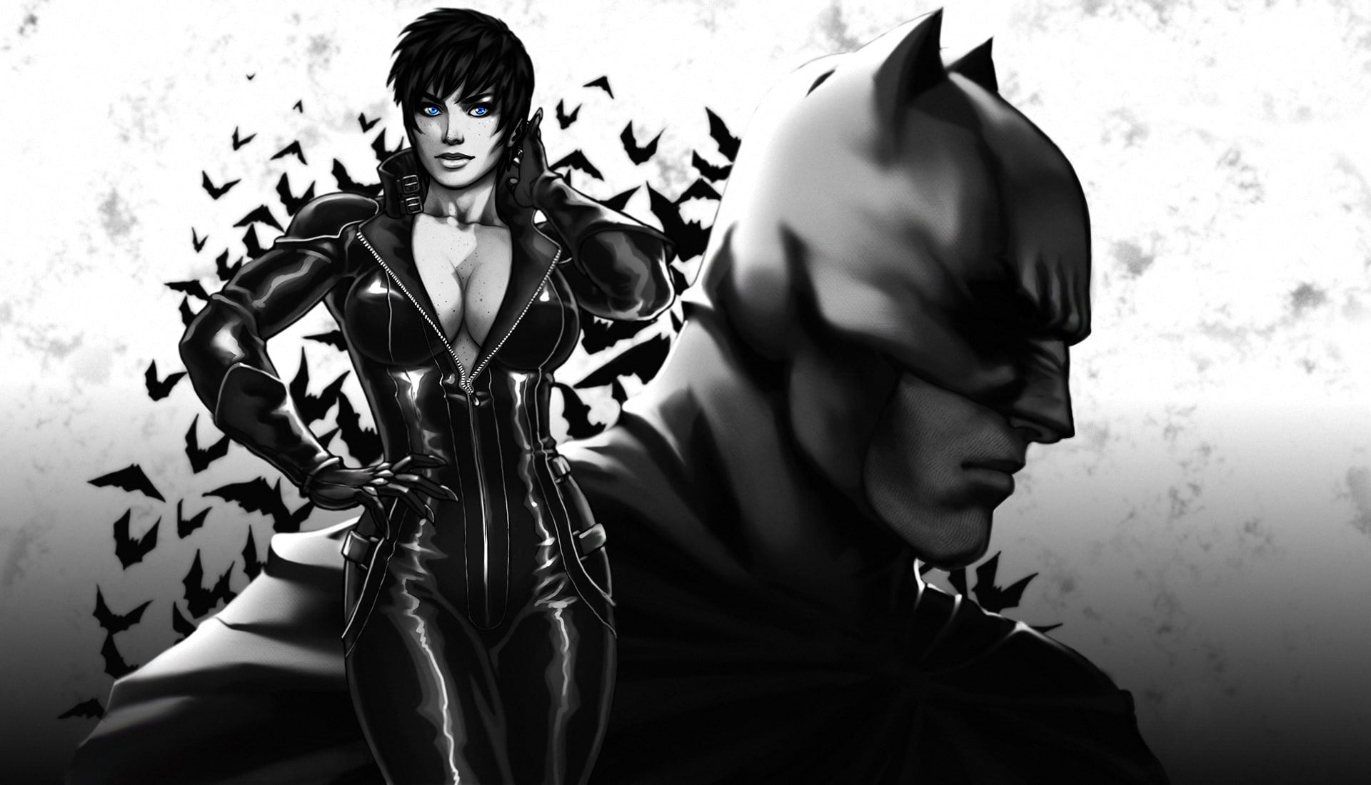 beauty, mask, superhero, Catwoman, Selina Kyle, costume, chest, the dark knight, art, bruce wayne, batman, 1080P, girl, DC Comics, HD Wallpaper