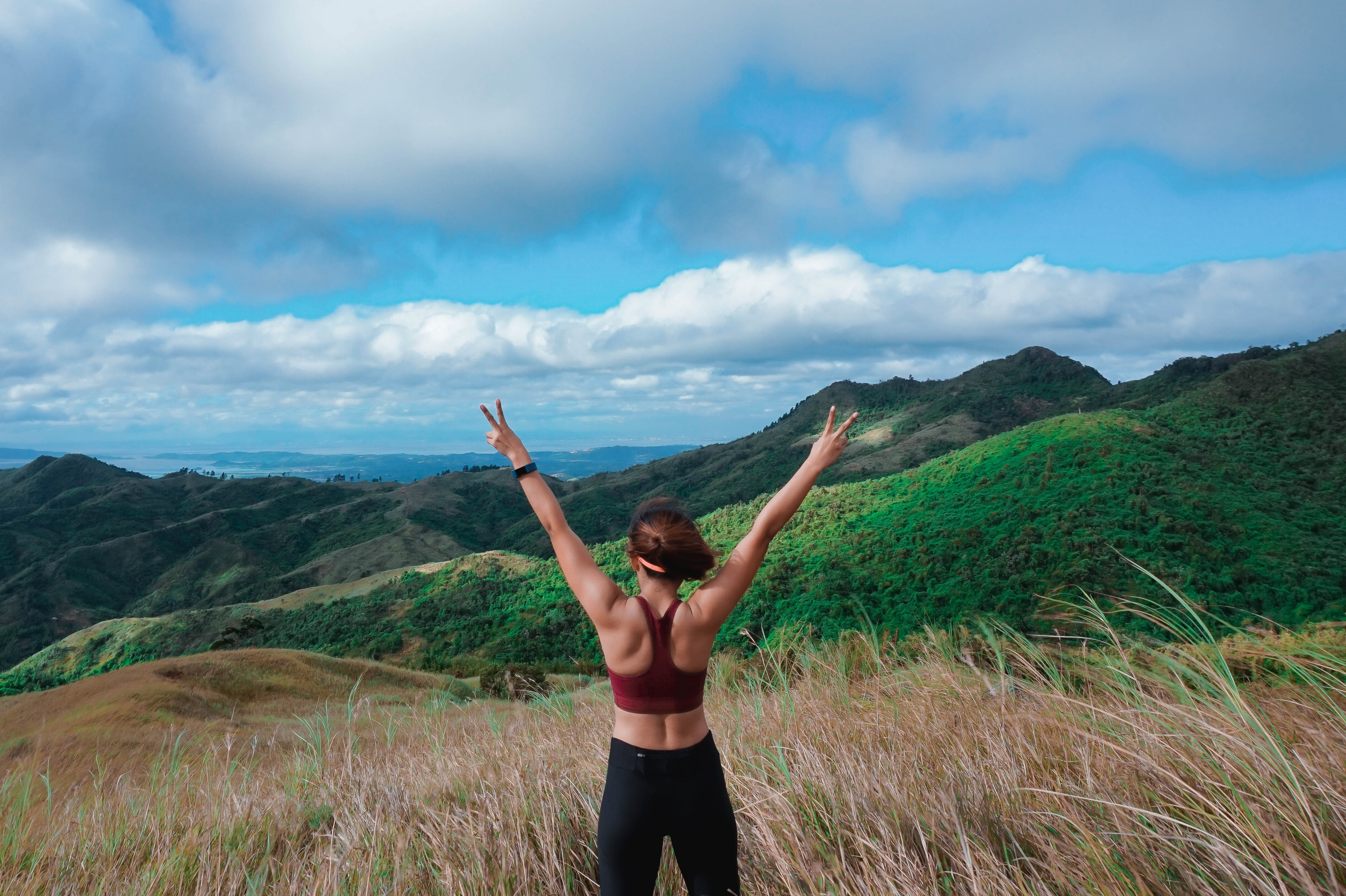 plant, outdoors, success, philippines, tanay, nature, mountaineer, mount batolusong, young adult, summit, grassland, unique, tranquility, landscape, fit, HD Wallpaper