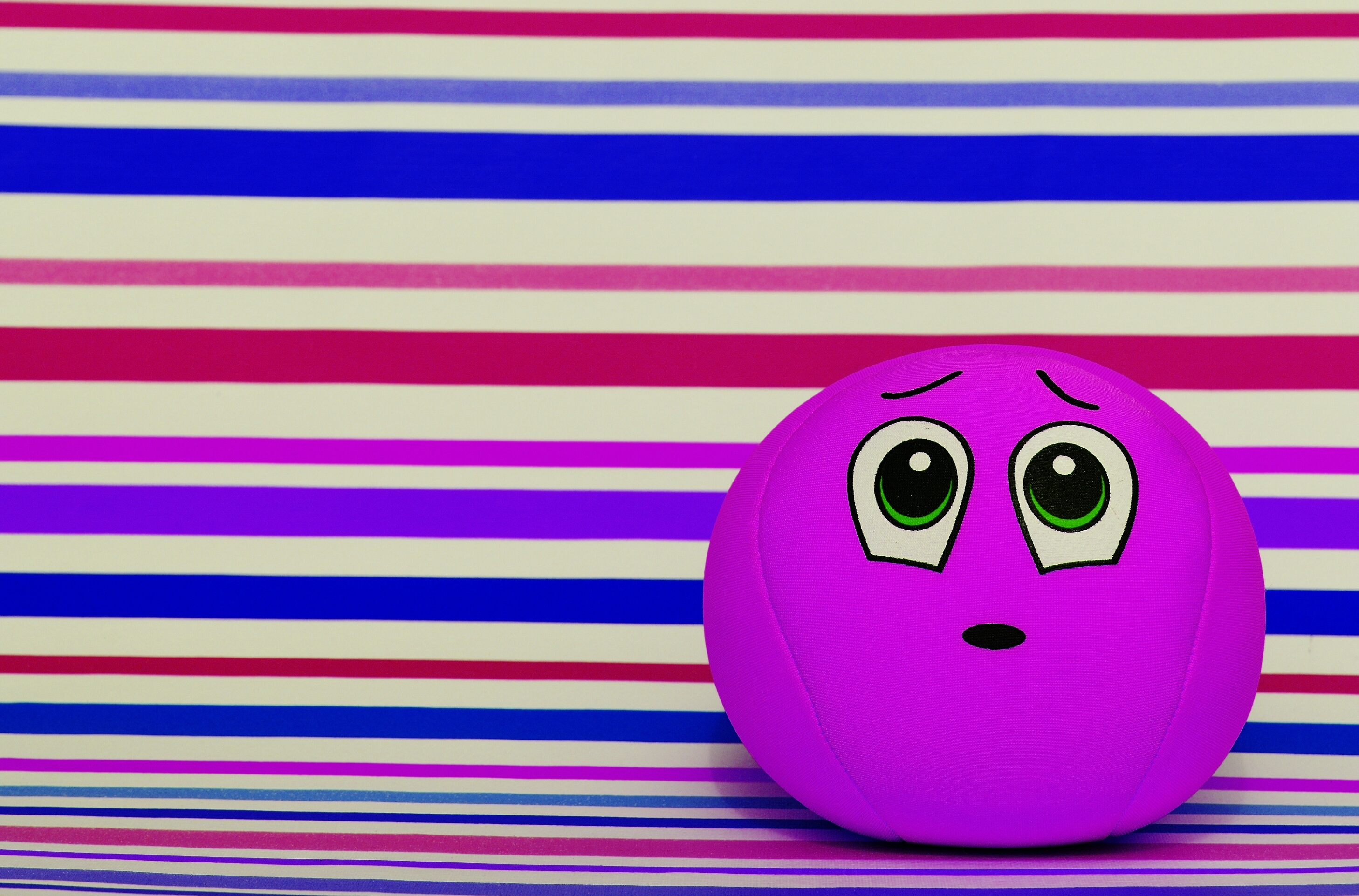 animal representation, funny, striped, high angle view, representation, sorry, cute, sweet, emoji, copy space, creativity, face, fun, still life, toy, ball, HD Wallpaper