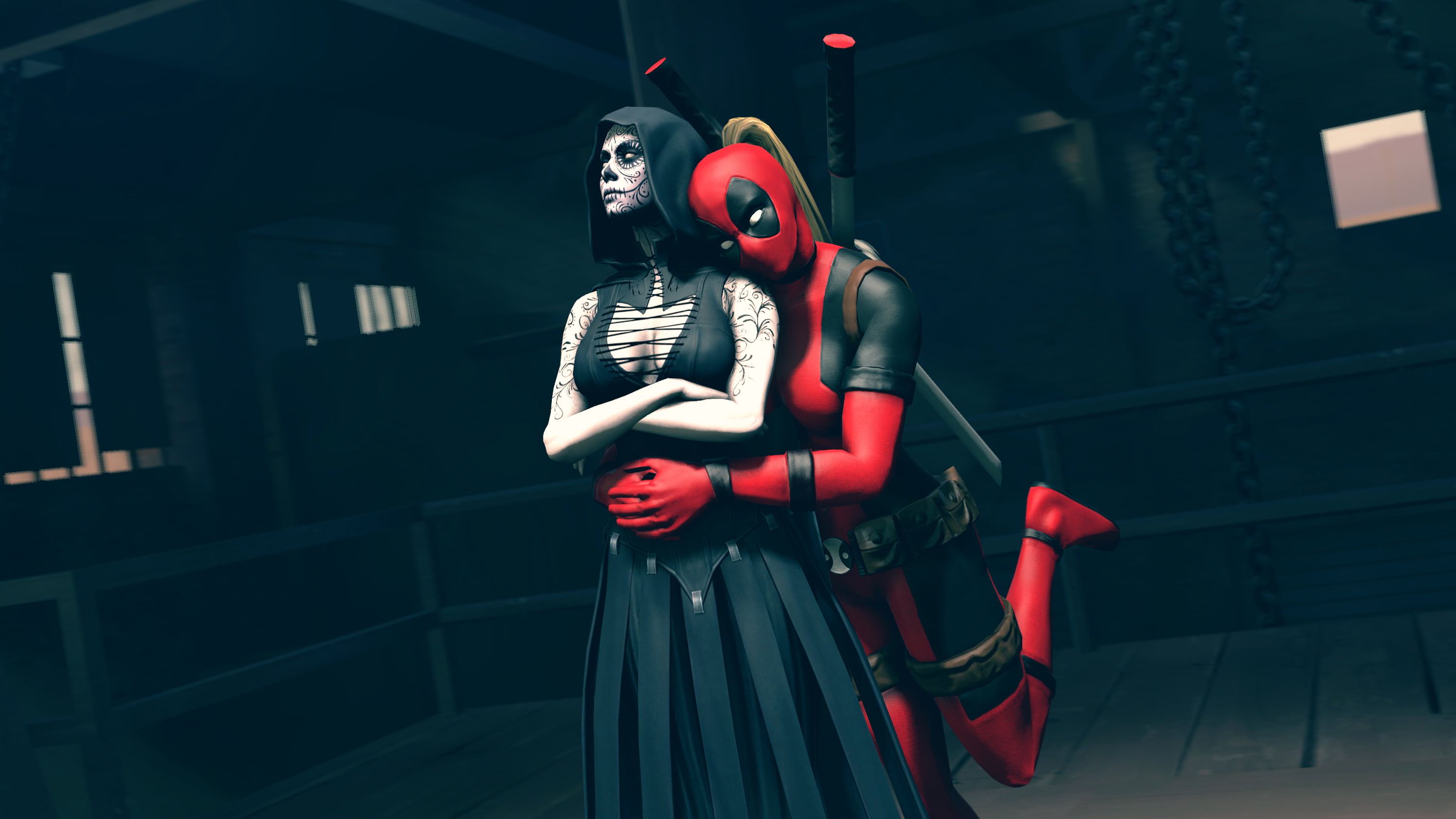 lifestyles, sally, three quarter length, japanese Culture, Lady Deadpool, color Image, hood, warrior, architecture, plastic, deadpool, imagination, fashion, HD Wallpaper