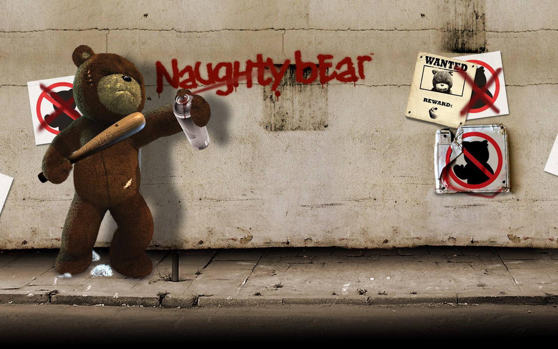 photo, wall, teddy, bear, 1080P, hooligan, teddy-bear, HD Wallpaper
