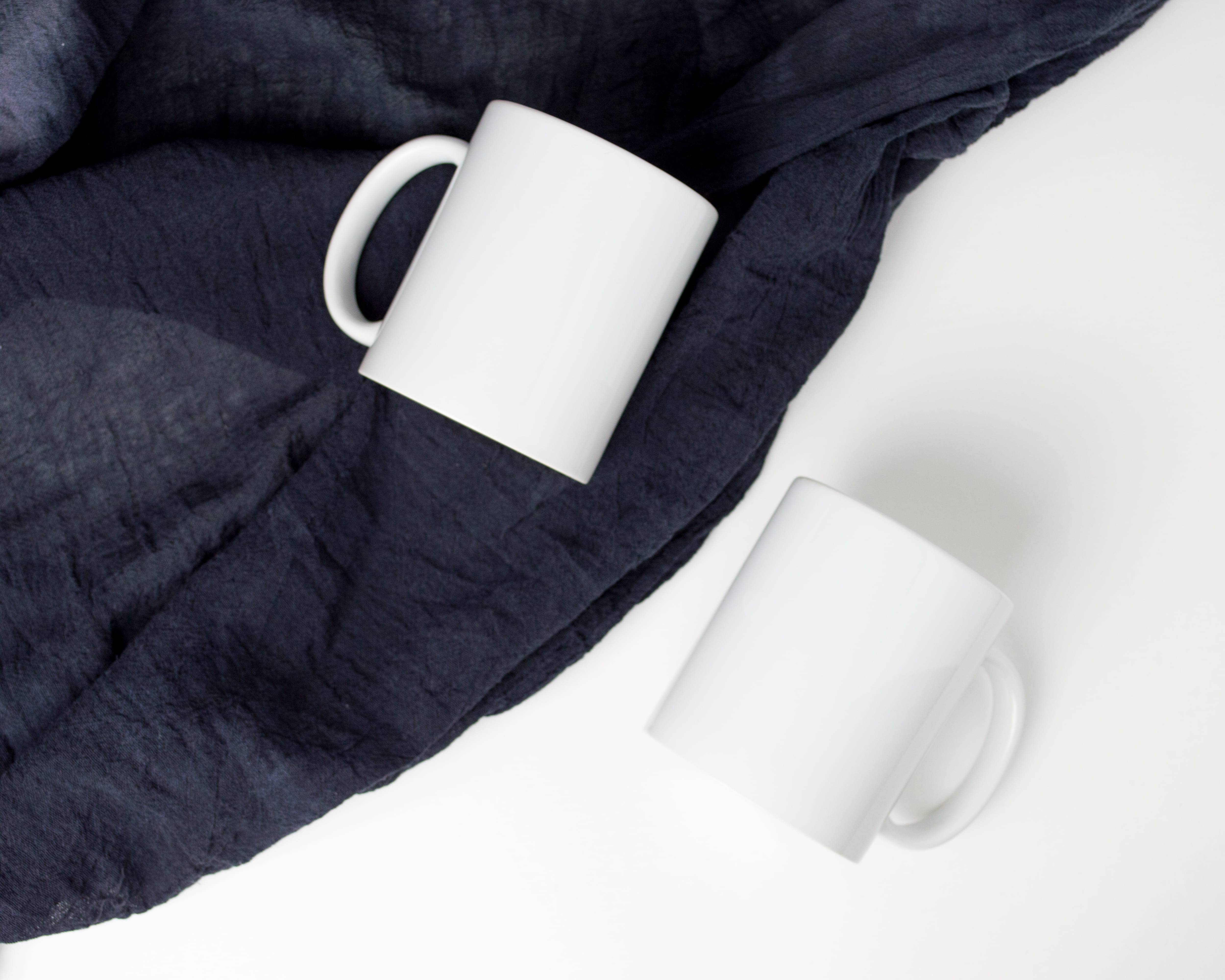 mugs, indoors, directly above, human hand, toilet paper, two, fabric, blank, flatlay, interior, high angle view, food and drink, fabric material, one person, HD Wallpaper