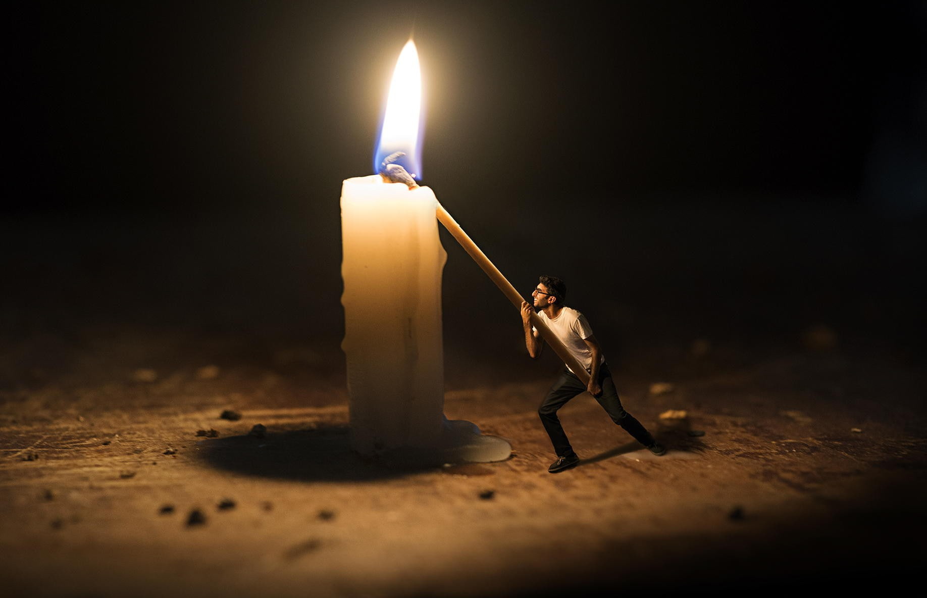 men, candles, 720P, Photoshop, HD Wallpaper