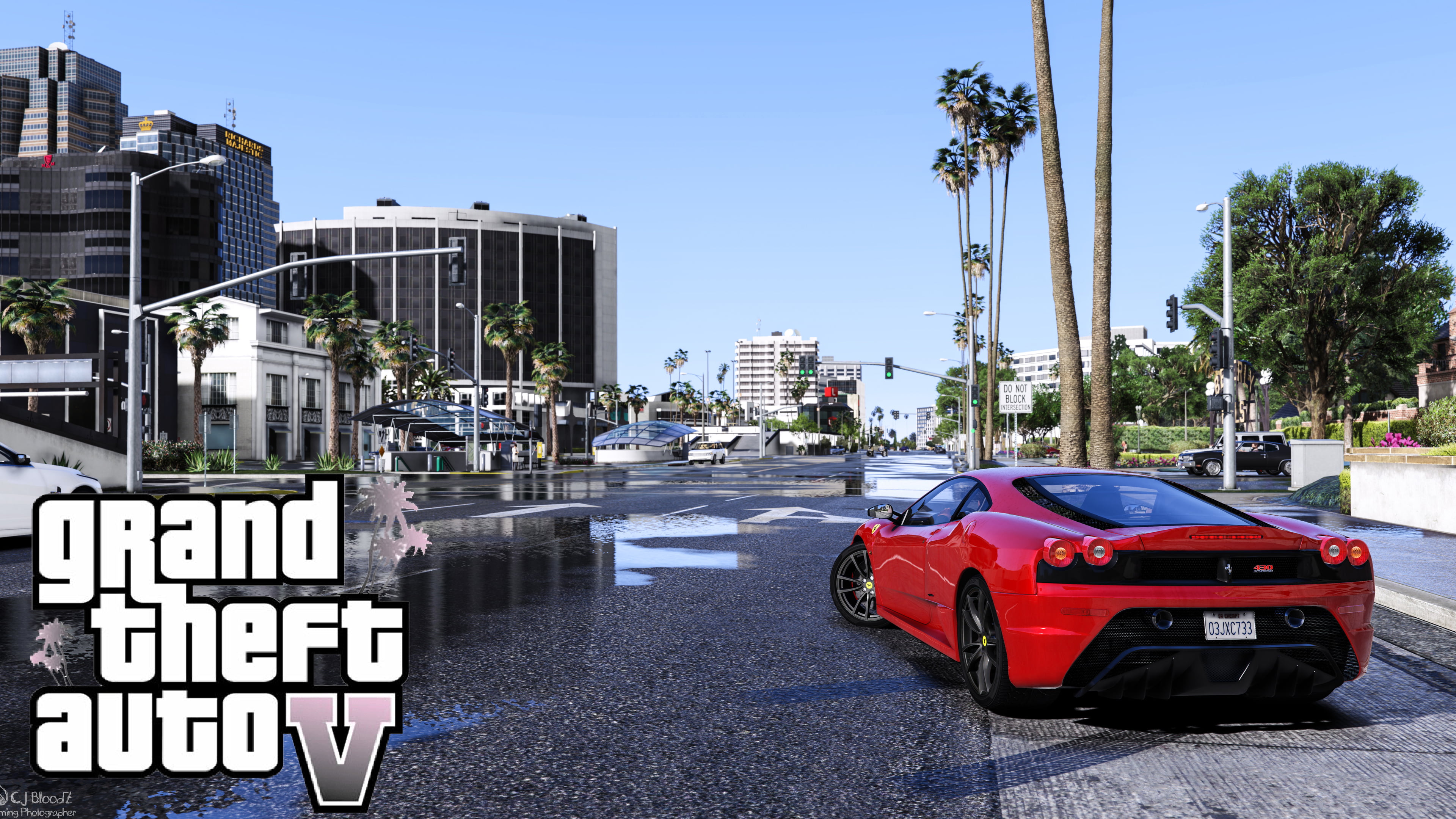 GTA5, Ferrari, 4K, 4K, rain, HD Wallpaper