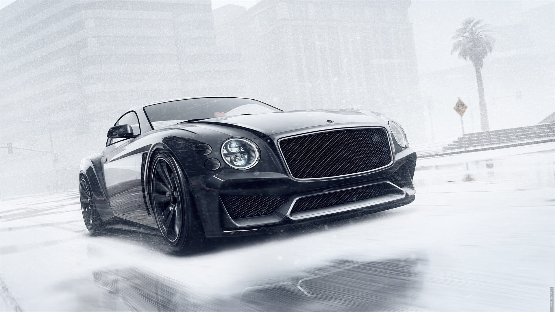 artwork, GTA5, vehicle, black cars, 1080P, video game art, car, video games, HD Wallpaper