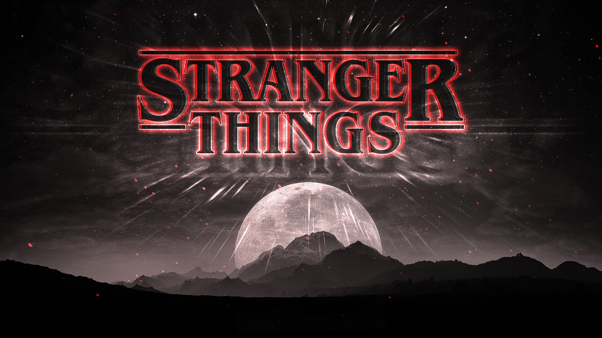 TV, Moon, night, Stranger Things, 1080P, HD Wallpaper