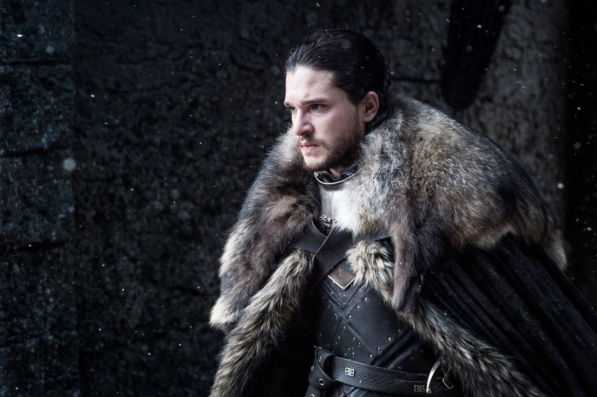 fur, portrait, mid adult, Tv series, TV, warm clothing, clothing, series, Kit Harington, Jon Snow, cold temperature, one person, Game Of Thrones, winter, HD Wallpaper