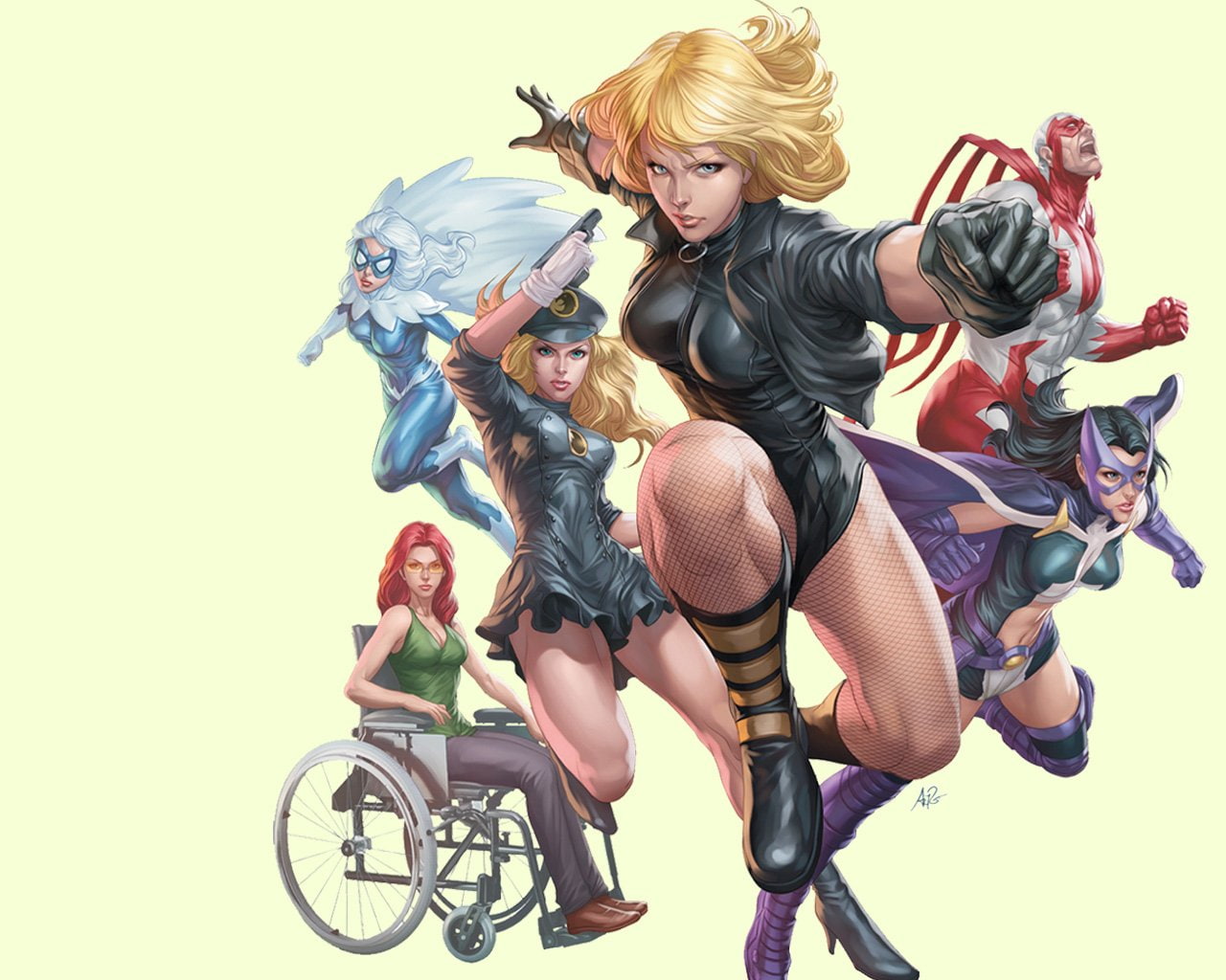 720P, hero, super, artwork, Black Canary, Birds Of Prey, Batgirl, Comics, dc, Huntress (DC Comics), HD Wallpaper