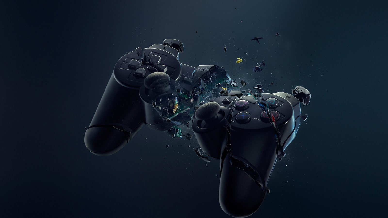 Sony Playstation, sea, DualShock 3, mid-air, environmental issues, no people, technology, digital composite, communication, blue, PlayStation 3, gray, sign, HD Wallpaper