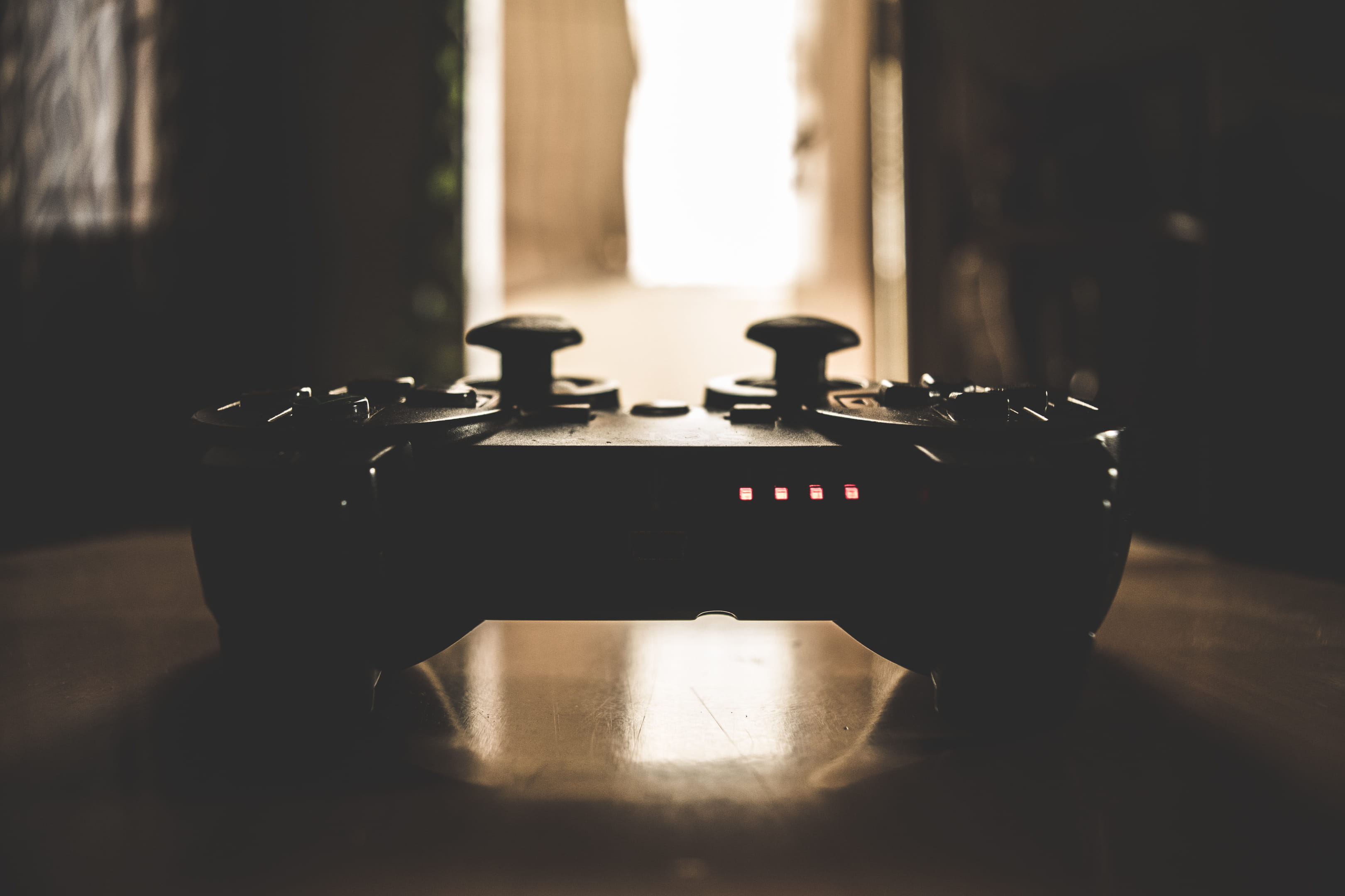 shadow, still life, music, india, sunlight, domestic room, games, table, focus on foreground, controller, wood - material, six axis, vijayawada, gaming, HD Wallpaper