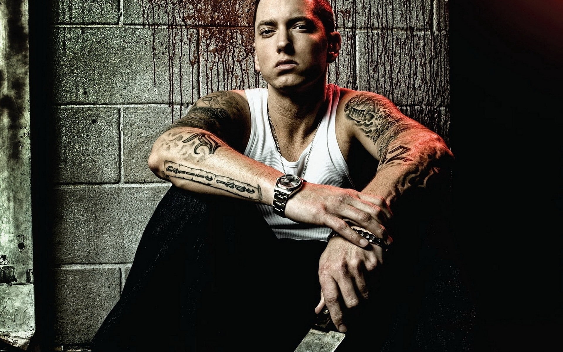 musician, people, rapper, tattoo, males, entertainment, hop, urban, rap, men, singer, blondes, music, hip, eminem, 1080P, HD Wallpaper