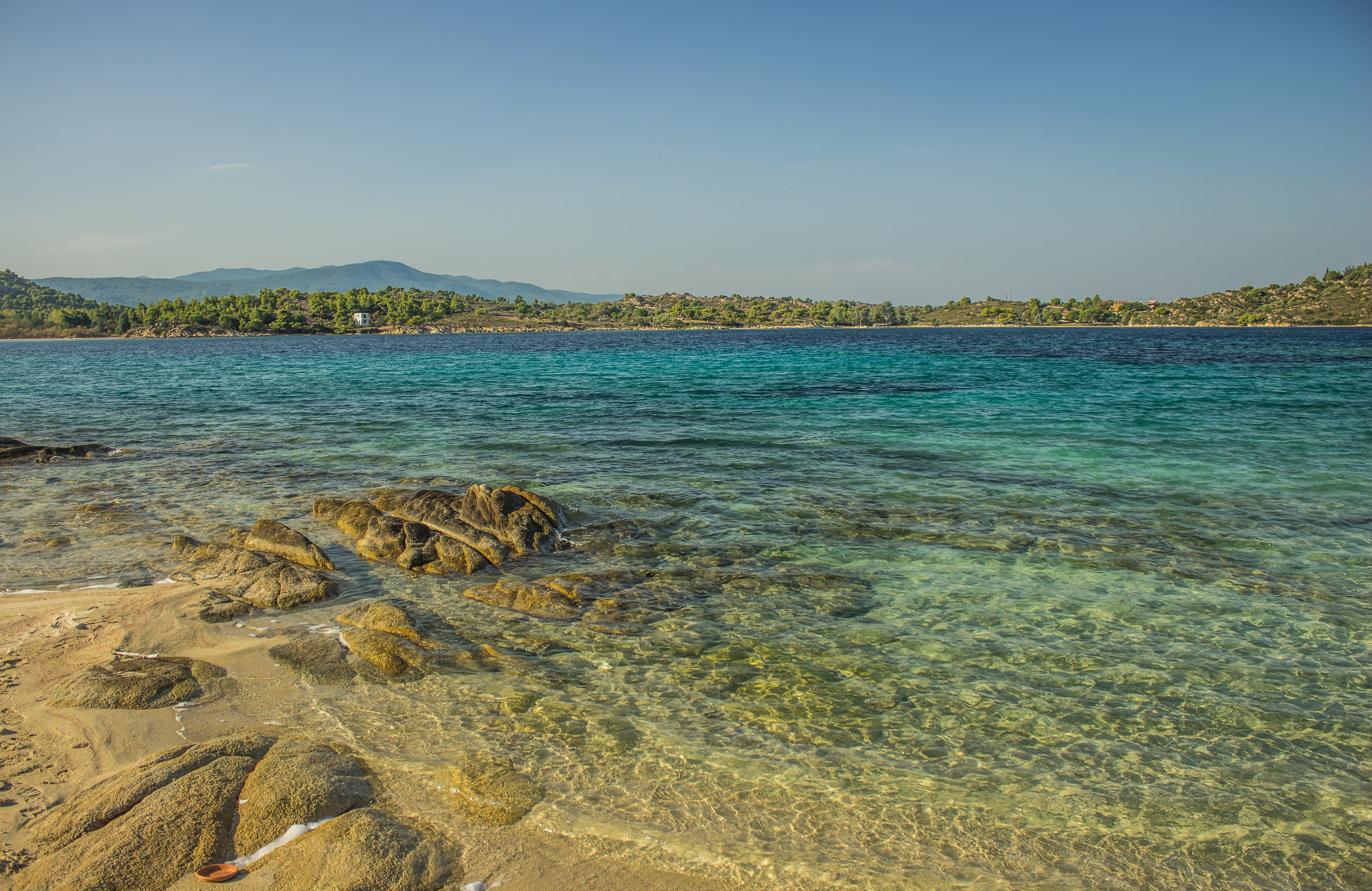 nature, istria, land, clear sky, shallow, ocean, coastline, idyllic, beauty, water, horizon, aquamarine, dusk, cliff, bright, dawn, scenics - nature, non-urban scene, HD Wallpaper