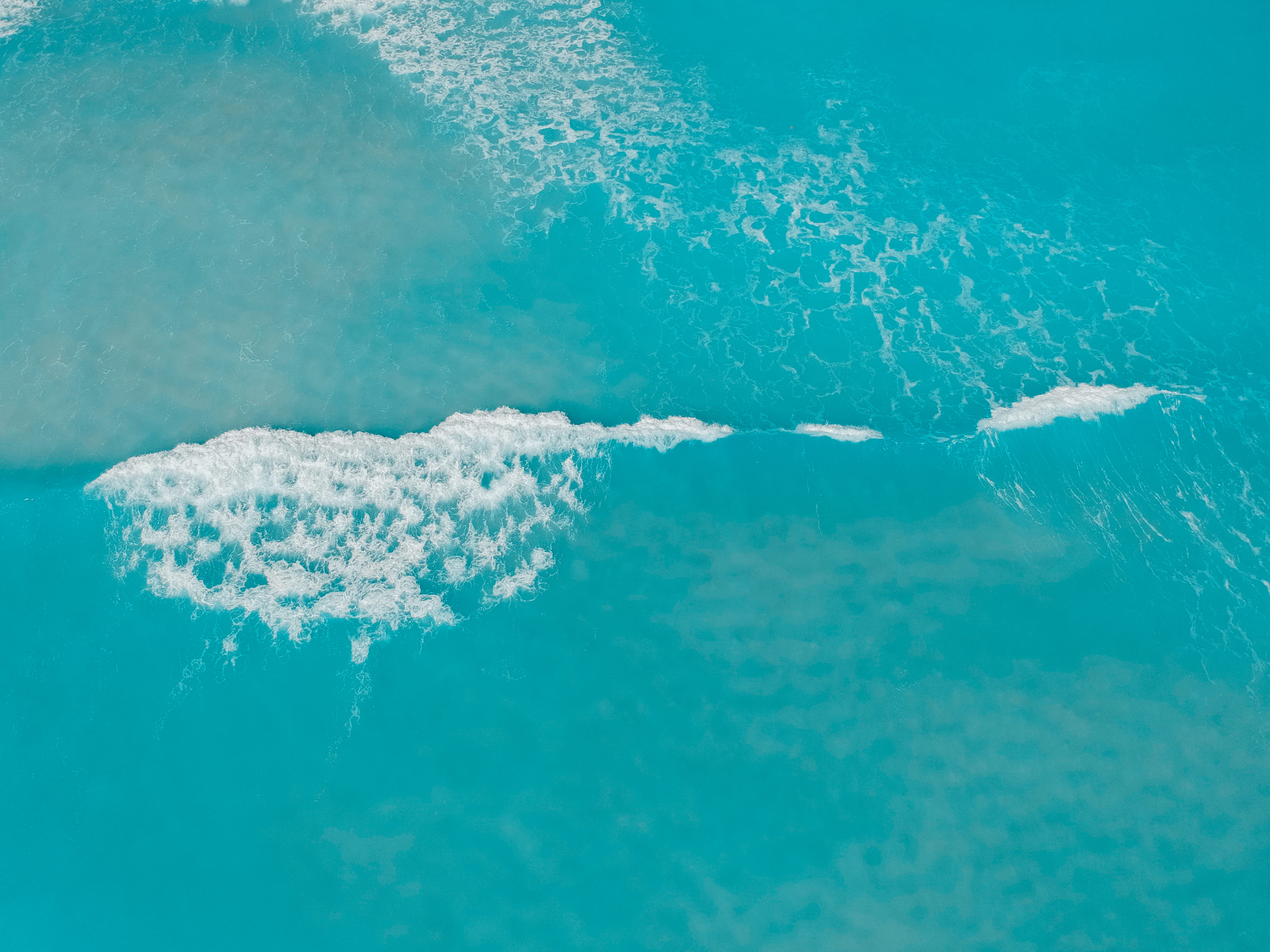 top, nature, aquamarine, 4K, day, body, motion, wave, ocean, sea, photography, tropical, high angle view, sport, frozen, aqua, aerial, wafe, beauty in nature, HD Wallpaper