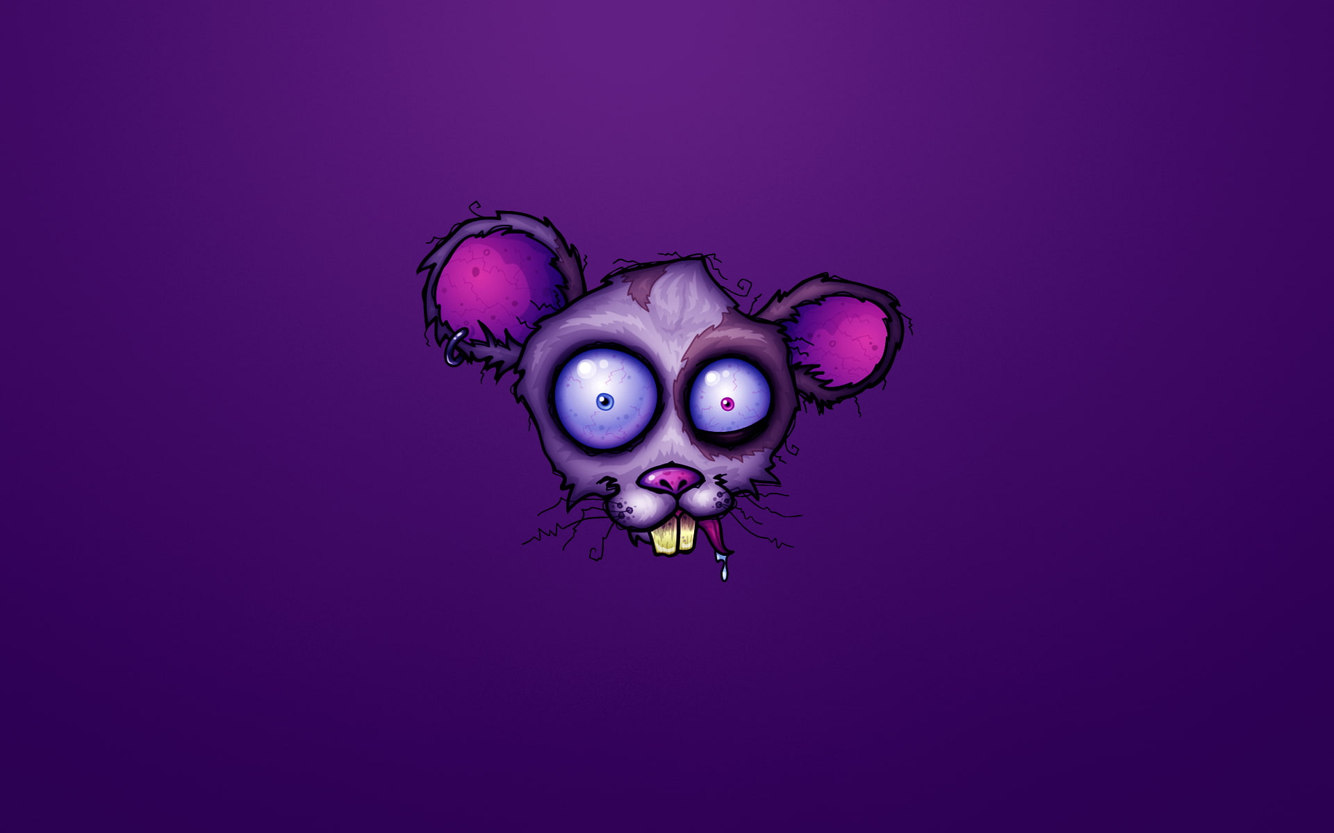 mouse, 1080P, crazy, Funny, background, purple, HD Wallpaper