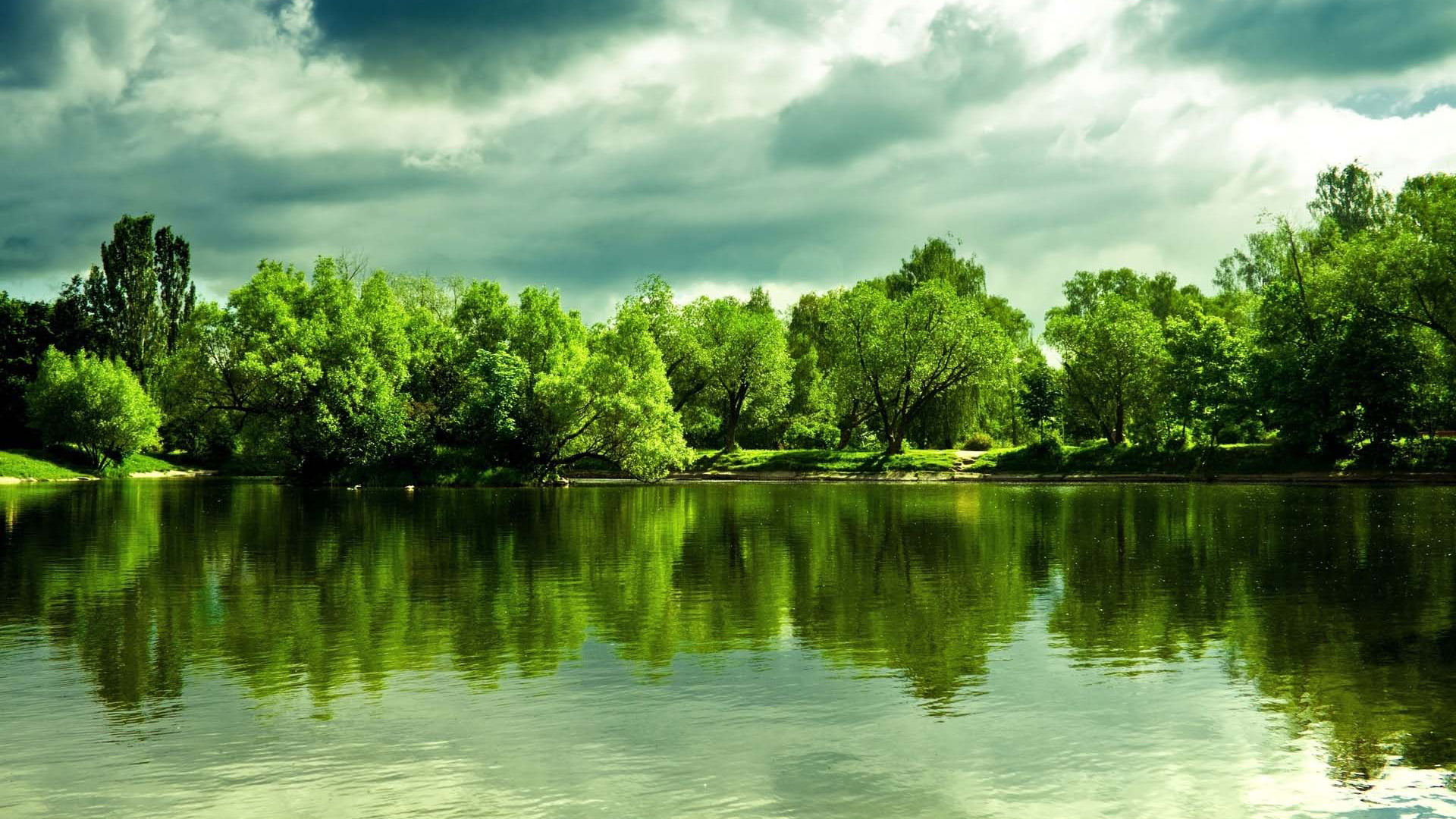 spring, scenic, meadow, environment, outdoor, travel, river, non-urban scene, autumn, leaf, scene, lake, tranquil scene, reflection, sunny, scenics - nature, HD Wallpaper