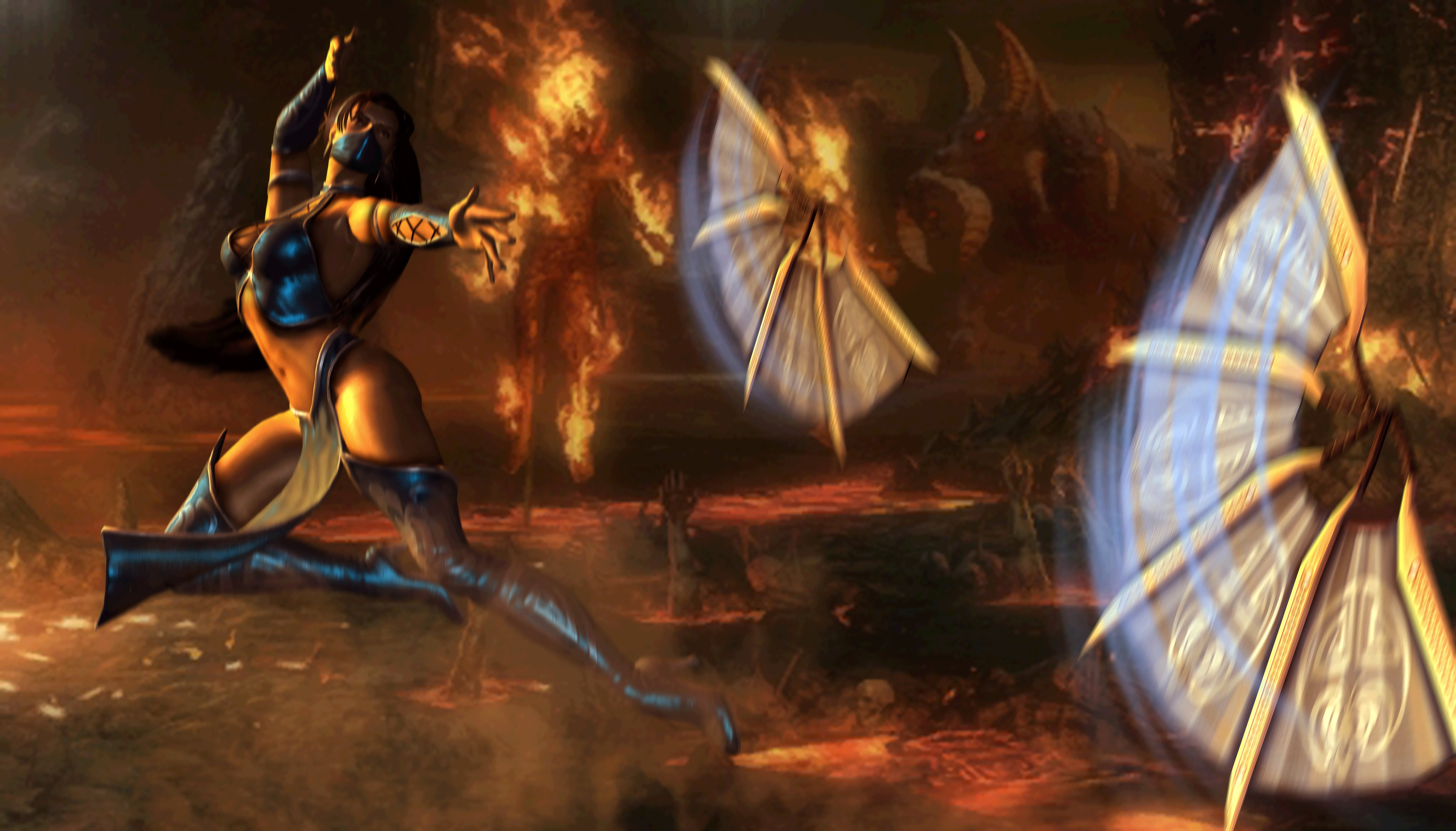 girls, games, fantasy, warrior, weapon, 5K, kombat, skarlet, mortal, HD Wallpaper