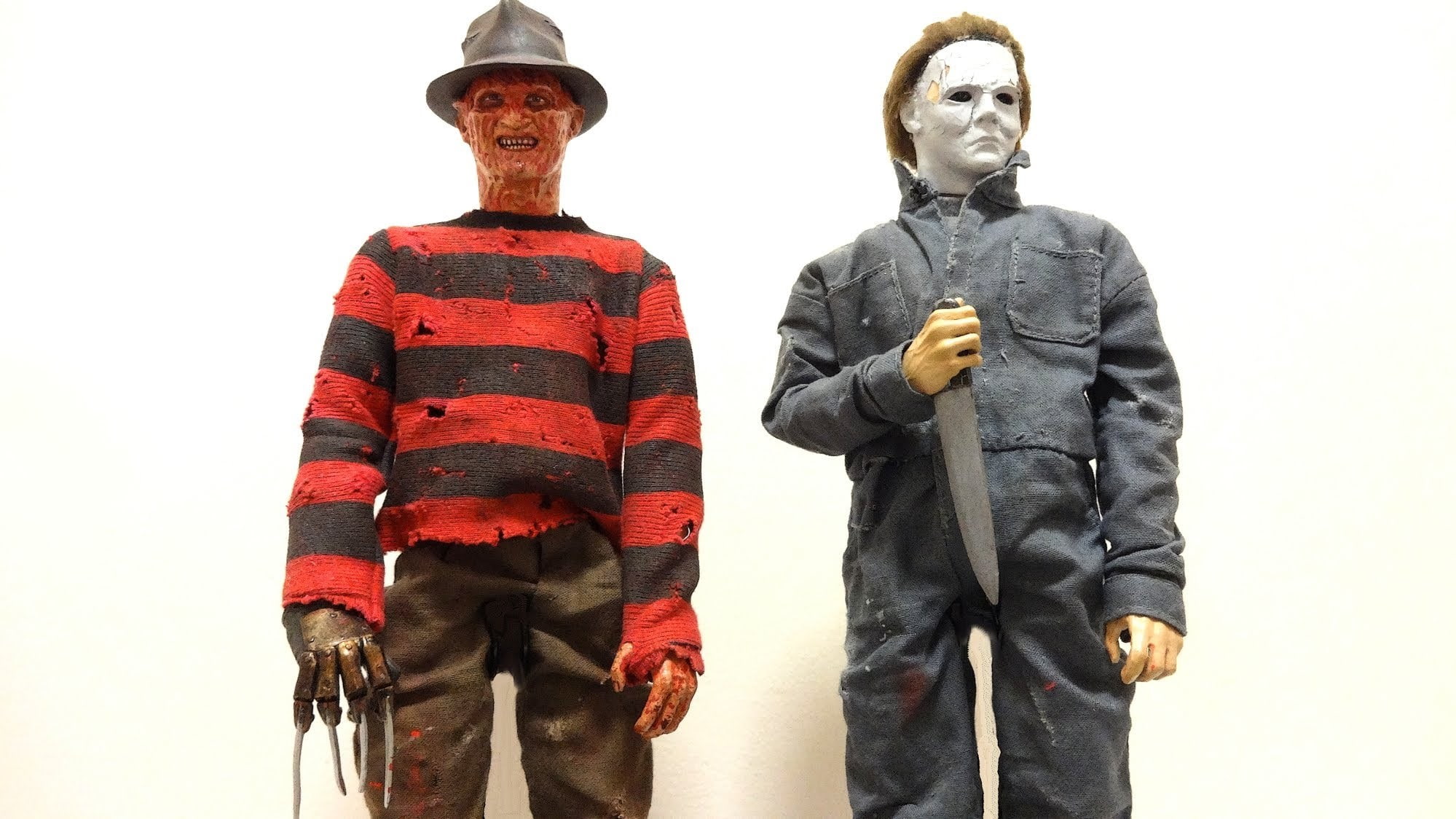 front view, human representation, studio shot, white background, conflict, art and craft, 1080P, men, cut out, sculpture, standing, people, michael myers, HD Wallpaper
