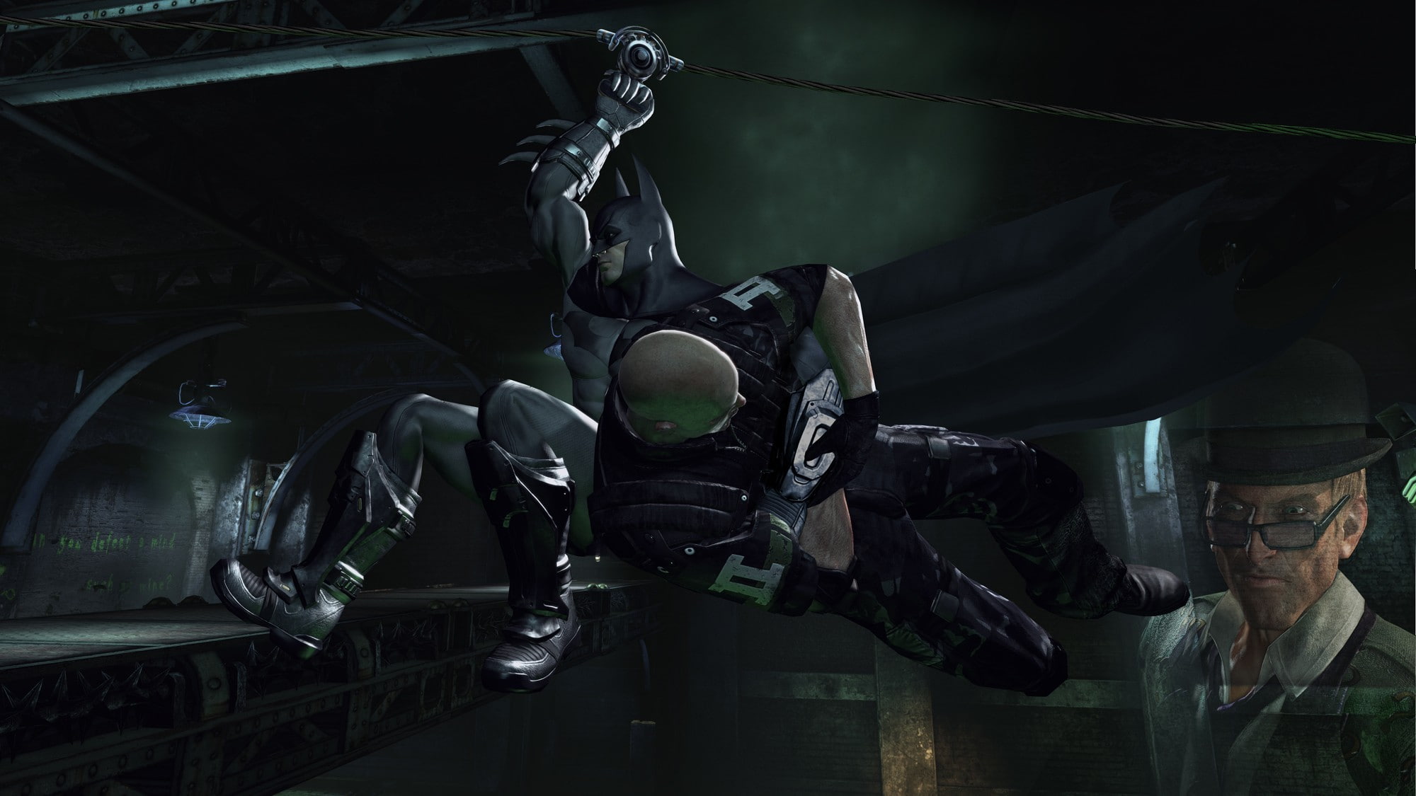 standing, uniform, mask, helmet, safety, security, military, waist up, Rocksteady Studios, gas mask, protection, Batman: Arkham City, indoors, work helmet, HD Wallpaper