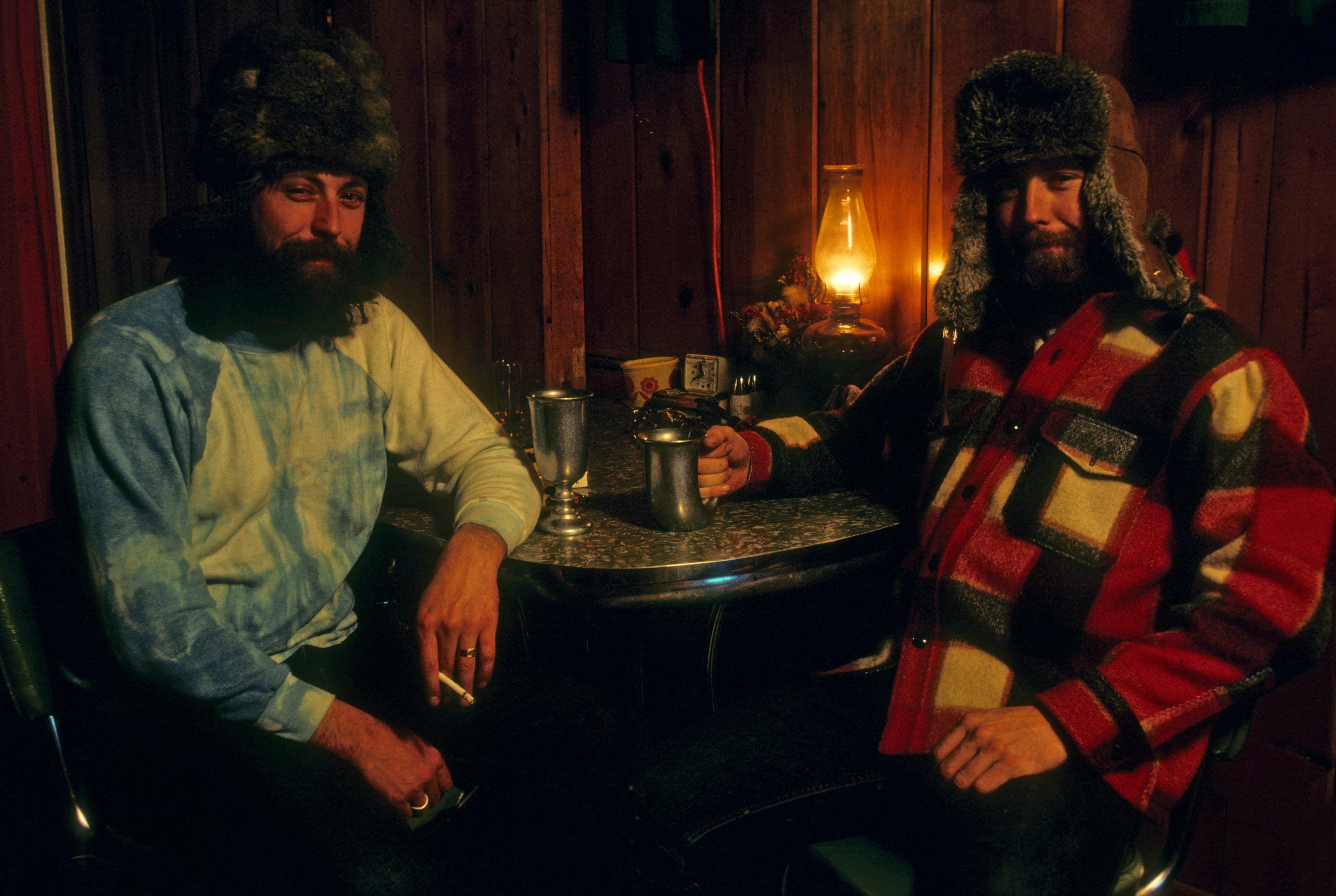 table, candle, wood, living, men, rural, 4K, frontier, vintage, log, nature, waist up, facial hair, leisure activity, winter, beard, refreshment, casual clothing, HD Wallpaper