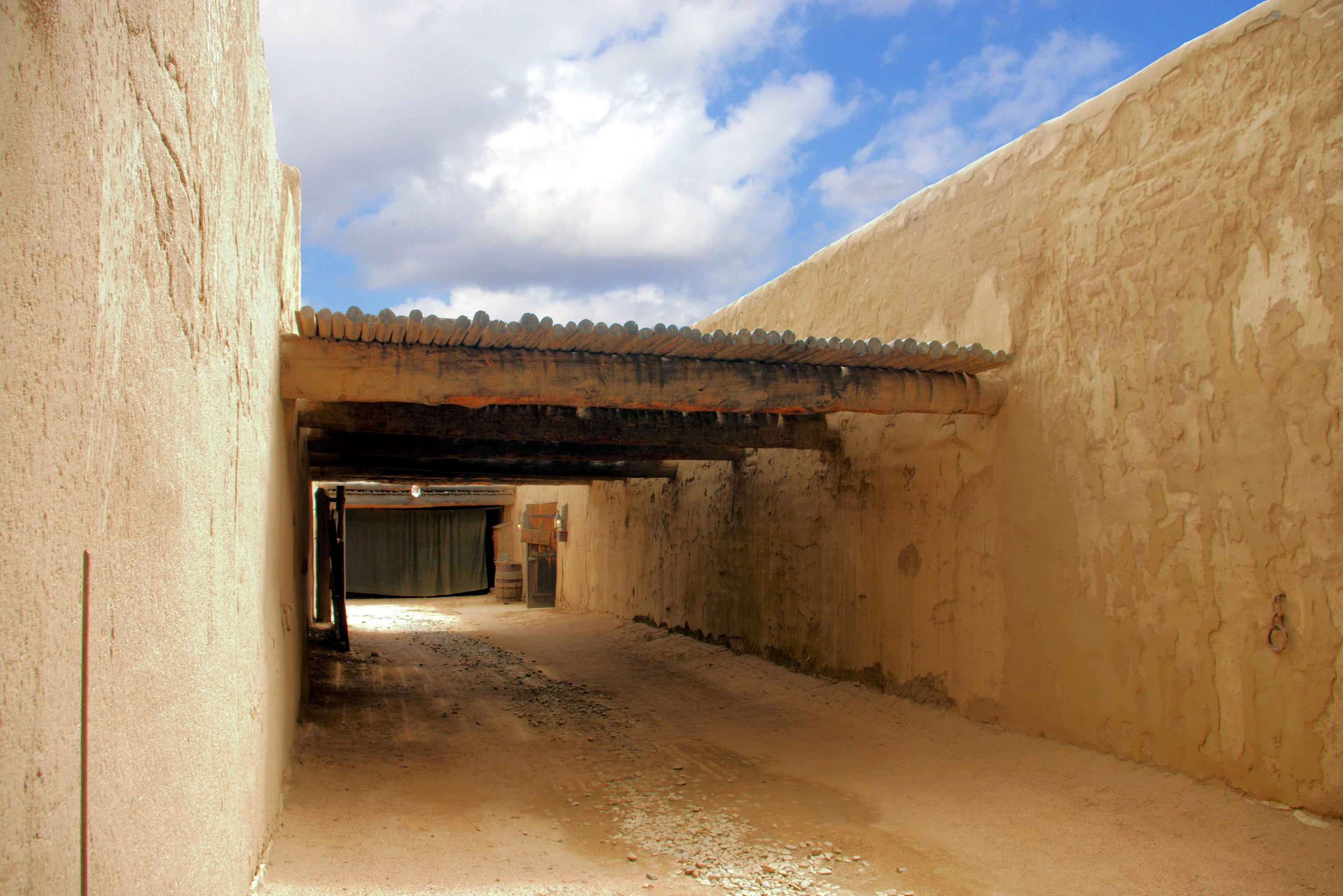 mexico, alley, sky, architectural column, cloud - sky, wall, house, trading post, sunlight, trail, fortification, national, nature, day, no people, corral, HD Wallpaper