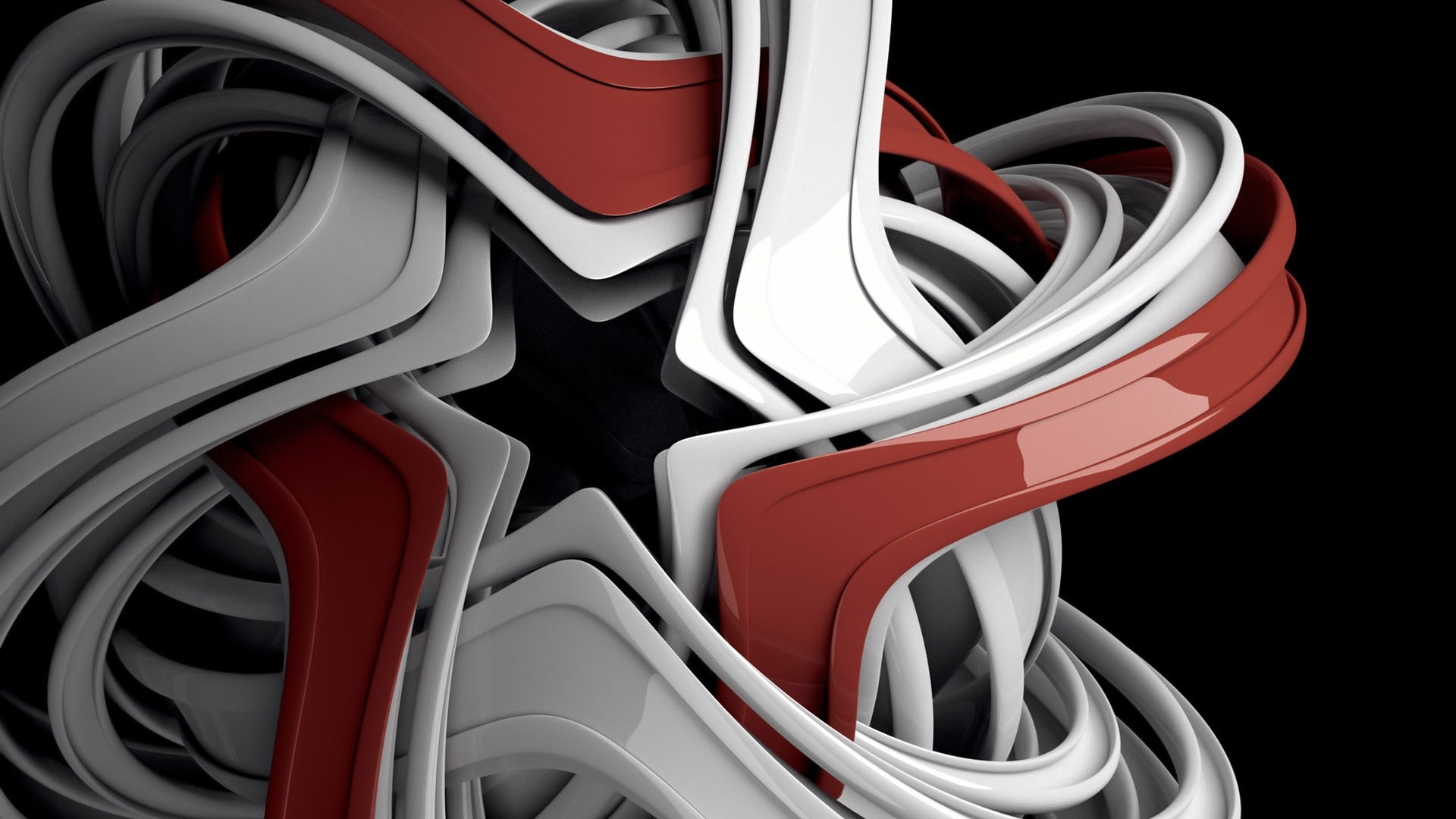 3D, industry, backgrounds, abstract, studio shot, Photoshop, 1080P, multi colored, shape, full frame, metal, black background, transportation, red, mode of transportation, HD Wallpaper