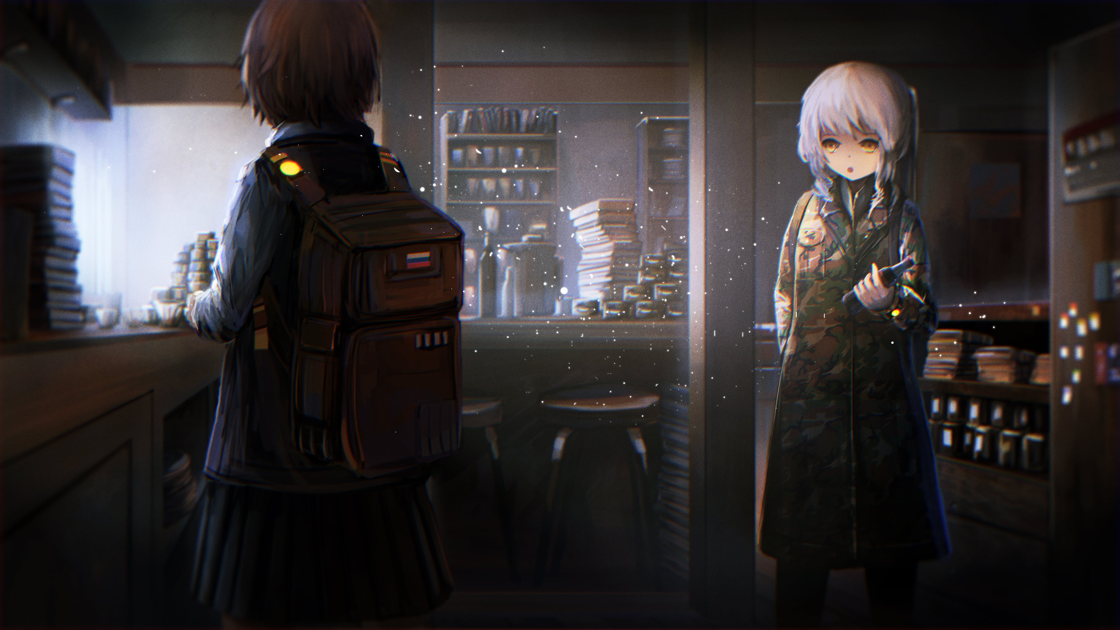 full length, people, 4K, store, night, men, standing, two people, women, adult, anime girls, fashion, dress, childhood, human representation, retail display, HD Wallpaper