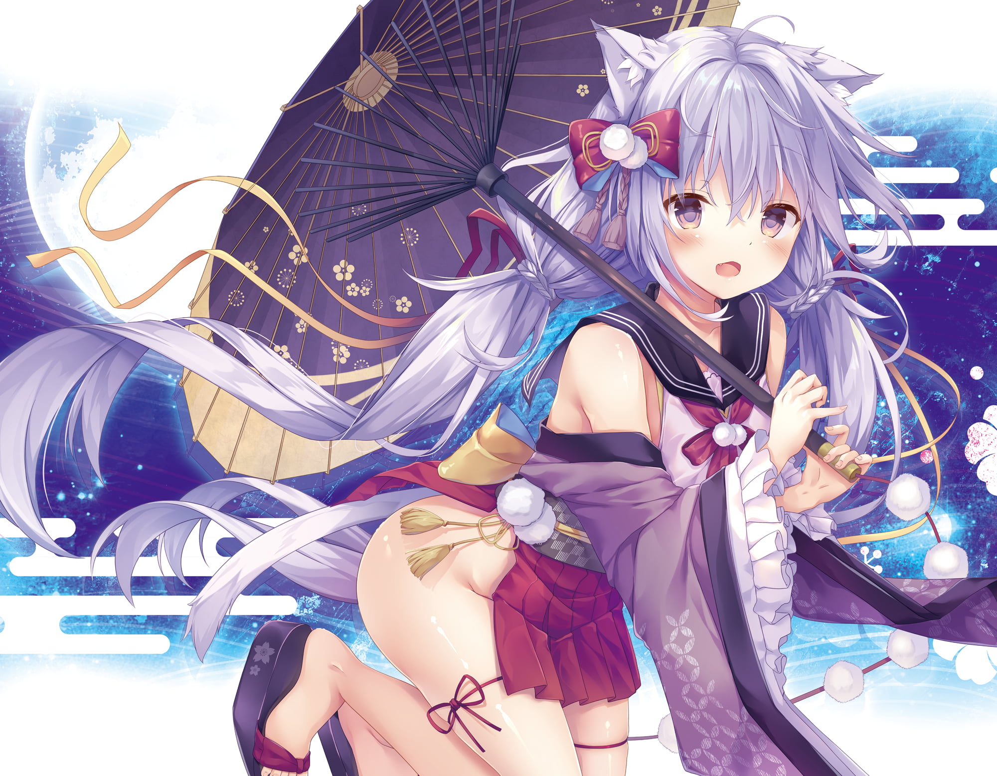 loli, 1080P, neko ears, HD Wallpaper