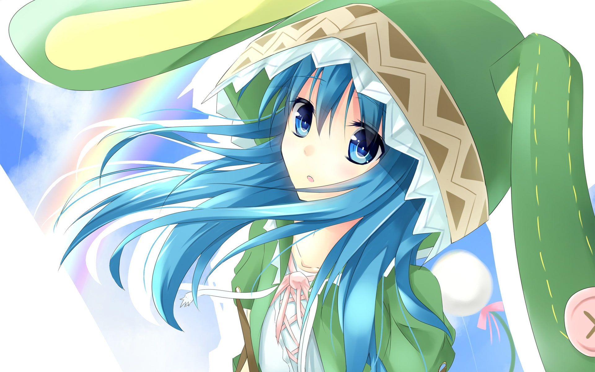 painted Image, woman, sunlight, Comedy, pinwheel toy, fantasy, anime, a date with the spirit, people, creativity, Date a Live, multi colored, vector, inflatable, HD Wallpaper