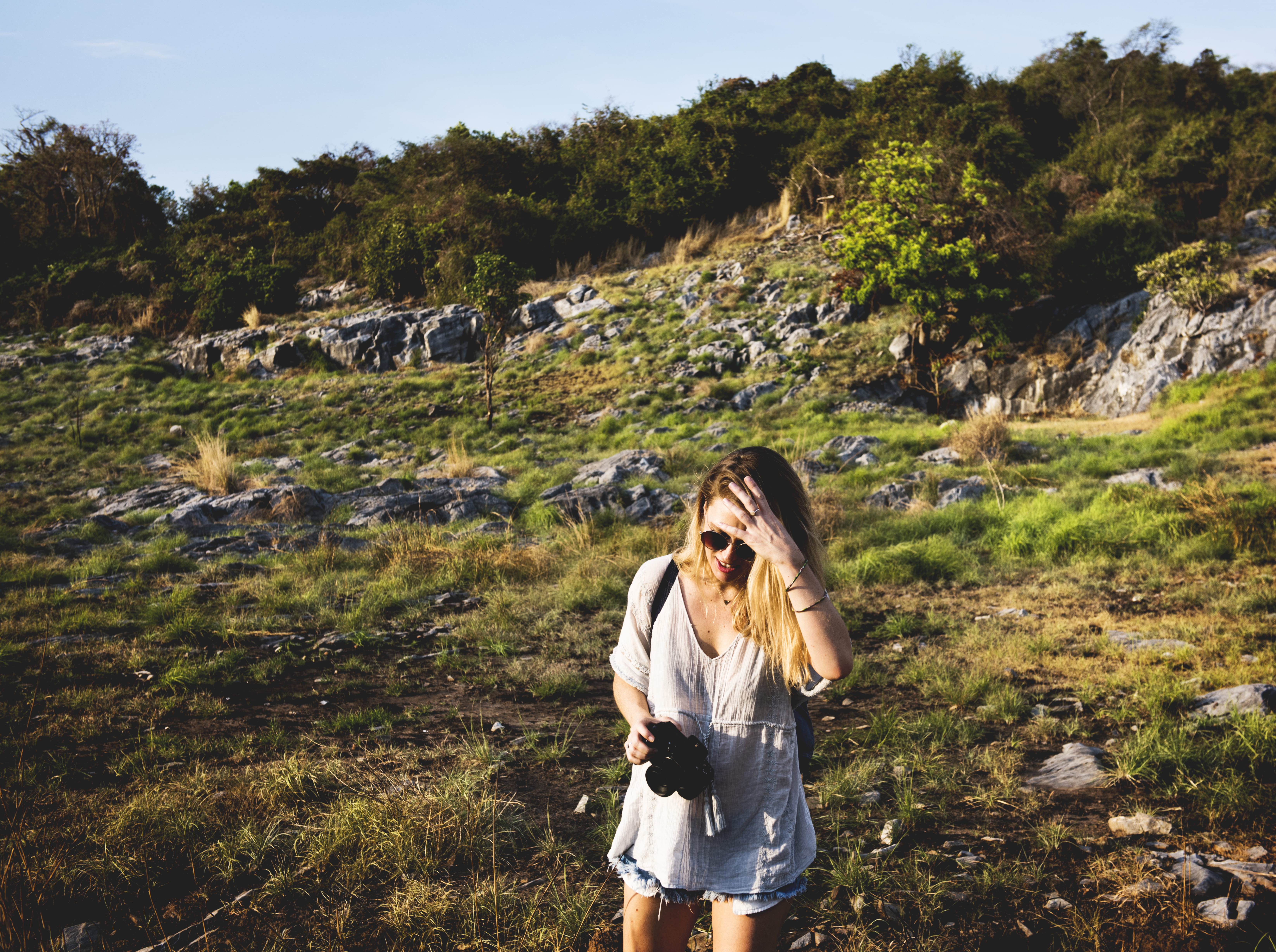young adult, scenic, rocks, leisure activity, land, voyage, camera, public domain images, forest, environment, trees, plants, backpacking, tranquil, adventure, HD Wallpaper
