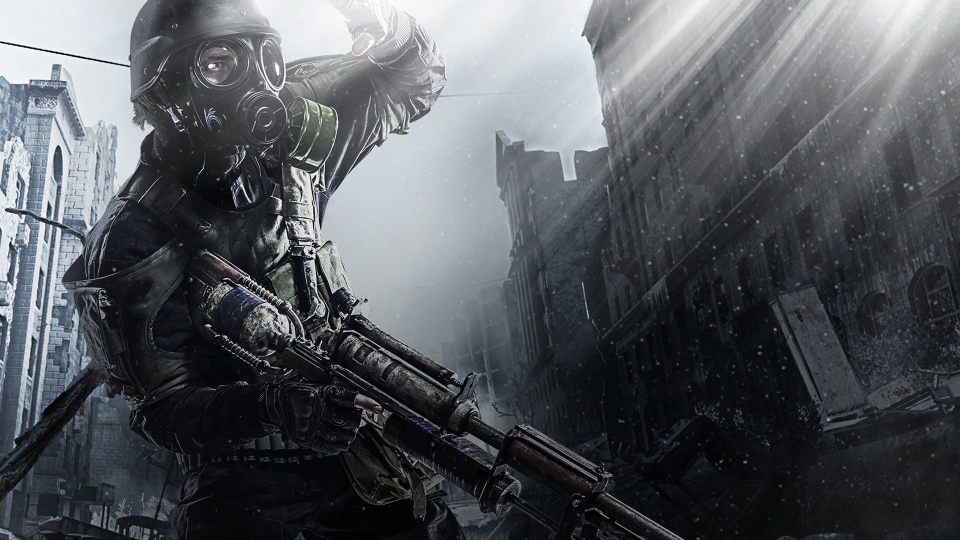 one person, Equipment, 1080P, art and craft, gun, government, Metro 2033 redux, 4a games, men, architecture, statue, holding, aggression, helmet, occupation, HD Wallpaper
