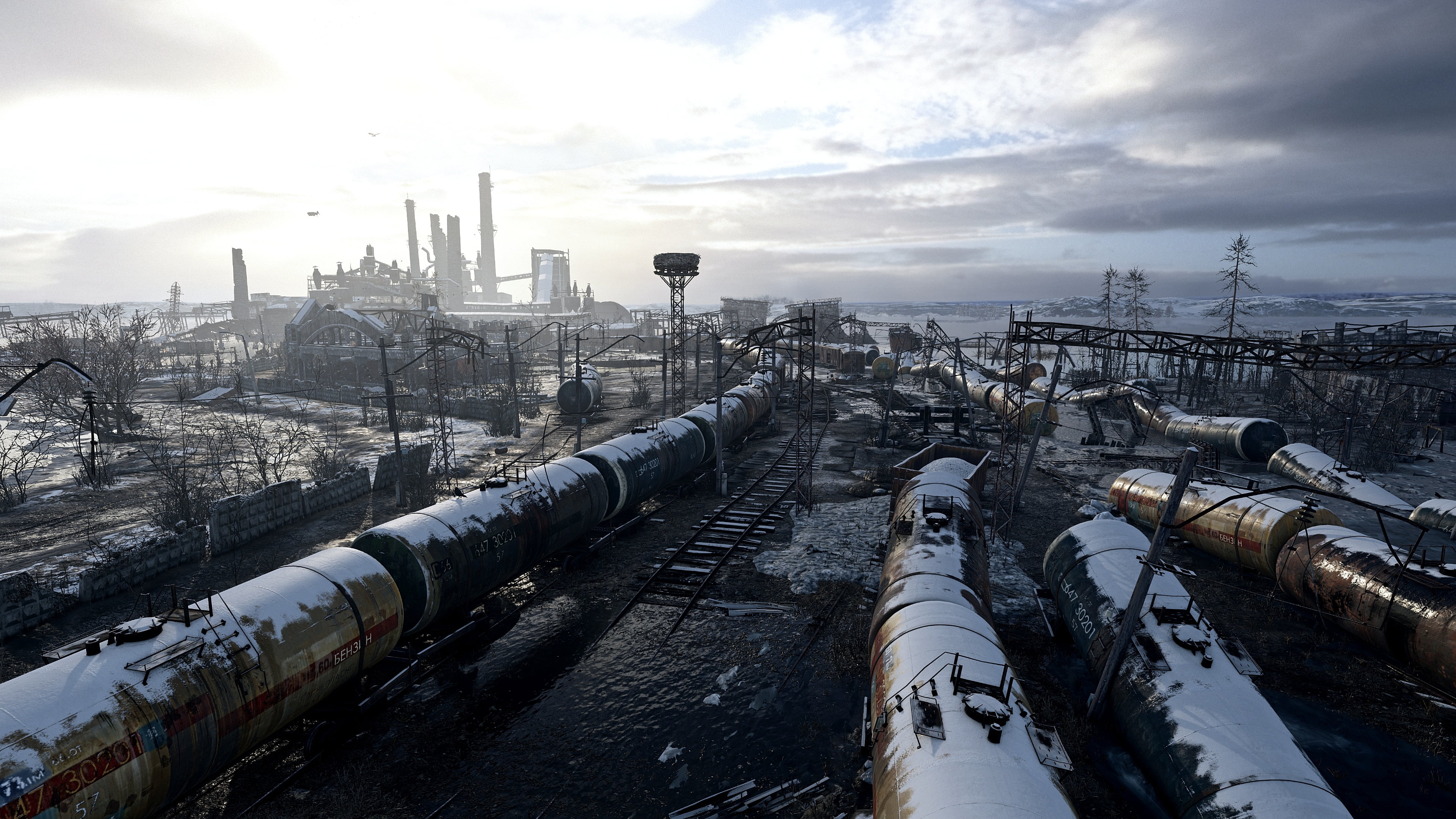 apocalyptic, Metro Exodus, train, video games, sky, 4K, 2019 (Year), railway, wreck, HD Wallpaper