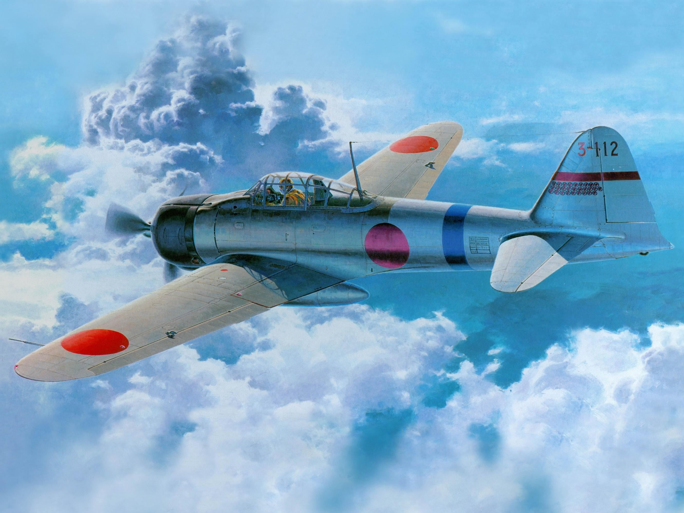 Japan, Zero, World War II, white, air vehicle, airshow, motion, military, photo, no people, sky, military airplane, Mitsubishi, plane, transportation, Japanese, HD Wallpaper