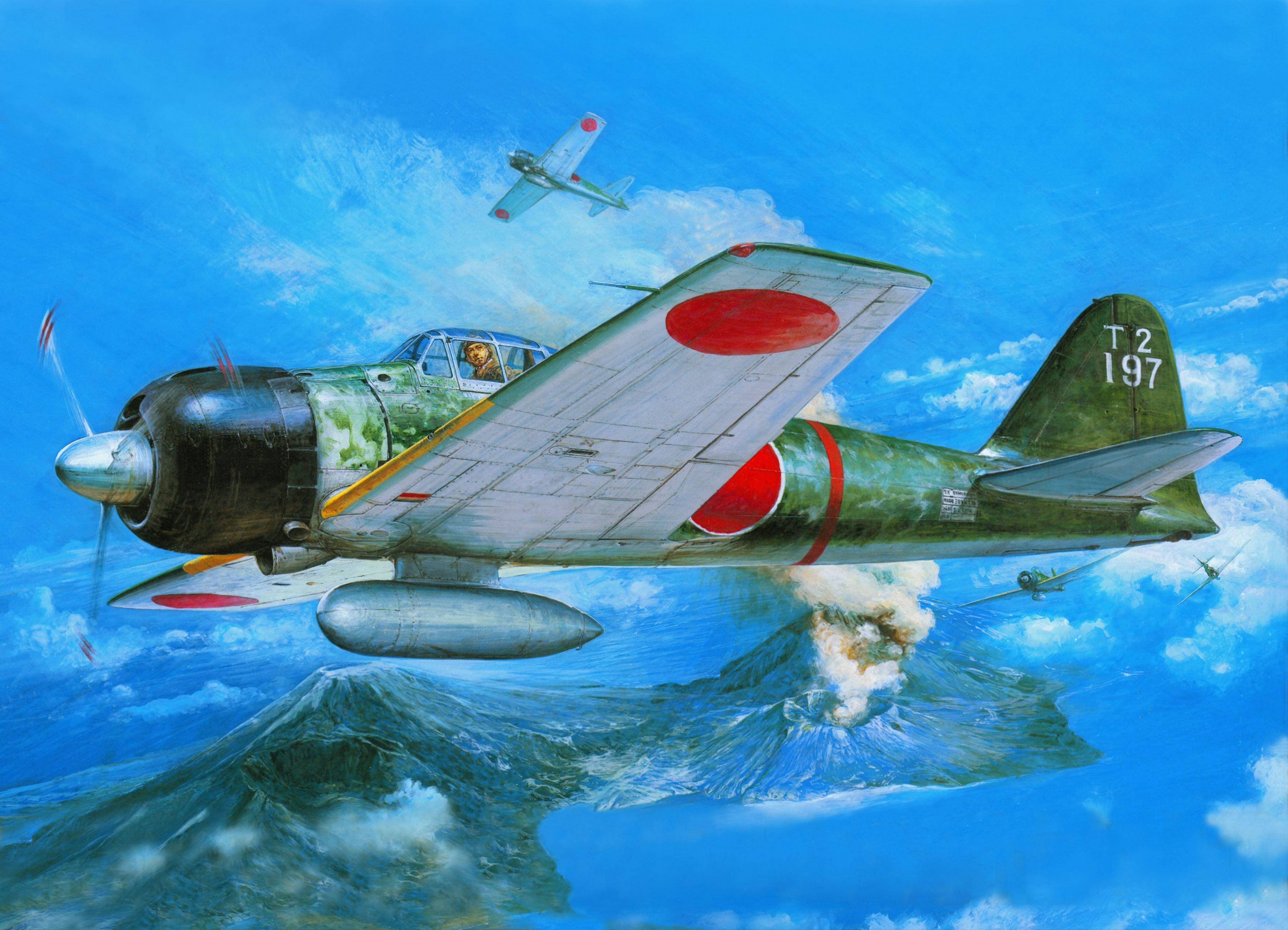 airplane, boat, swimming pool, blue, fighter plane, white, sky, military, day, aircraft, Mitsubishi, sailing, air vehicle, military airplane, flying, aerospace industry, HD Wallpaper
