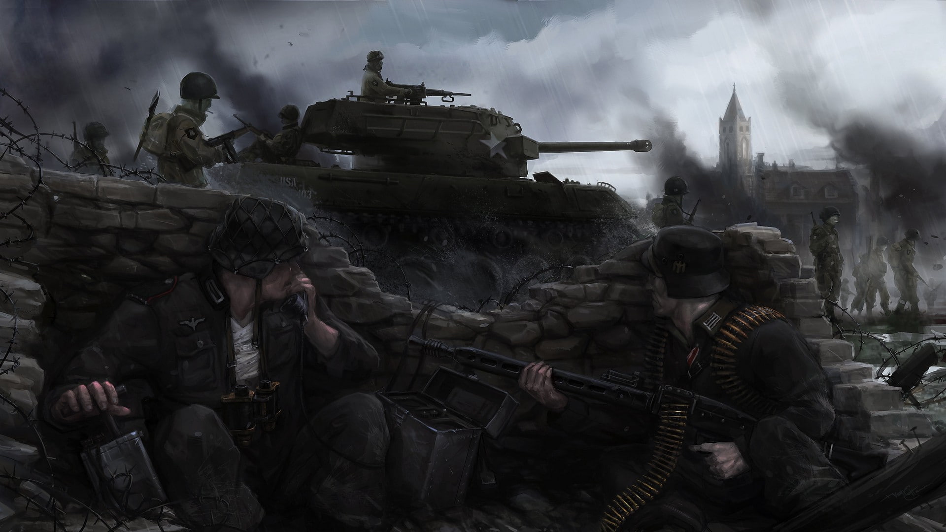 World War II, M18 Hellcat, tank, 1080P, war, HD Wallpaper