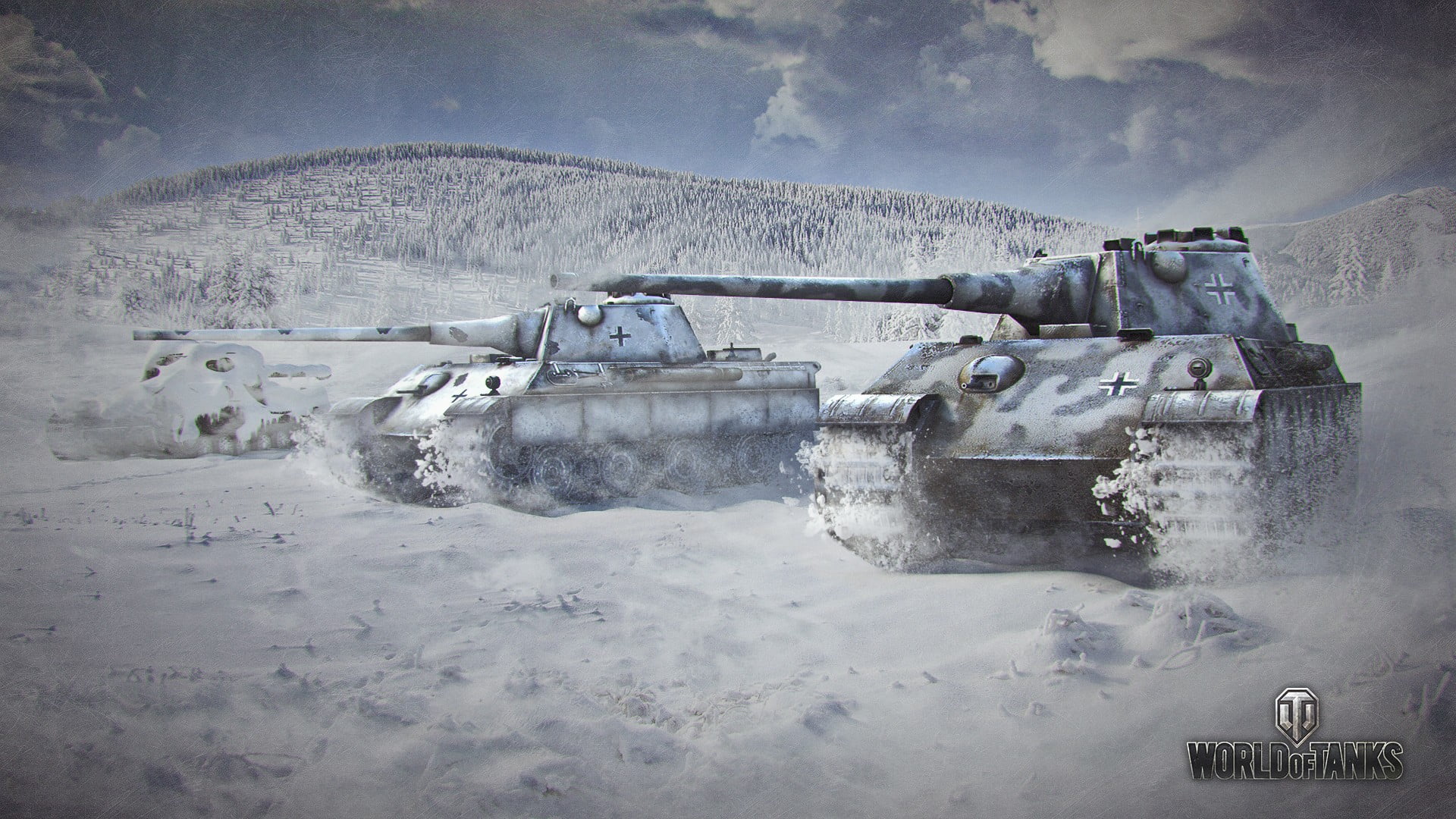 mode of transportation, tank, winter, screenshot, application, world, smoke - physical structure, land vehicle, Pzkpfw V Panther, motion, machinery, tanks, HD Wallpaper