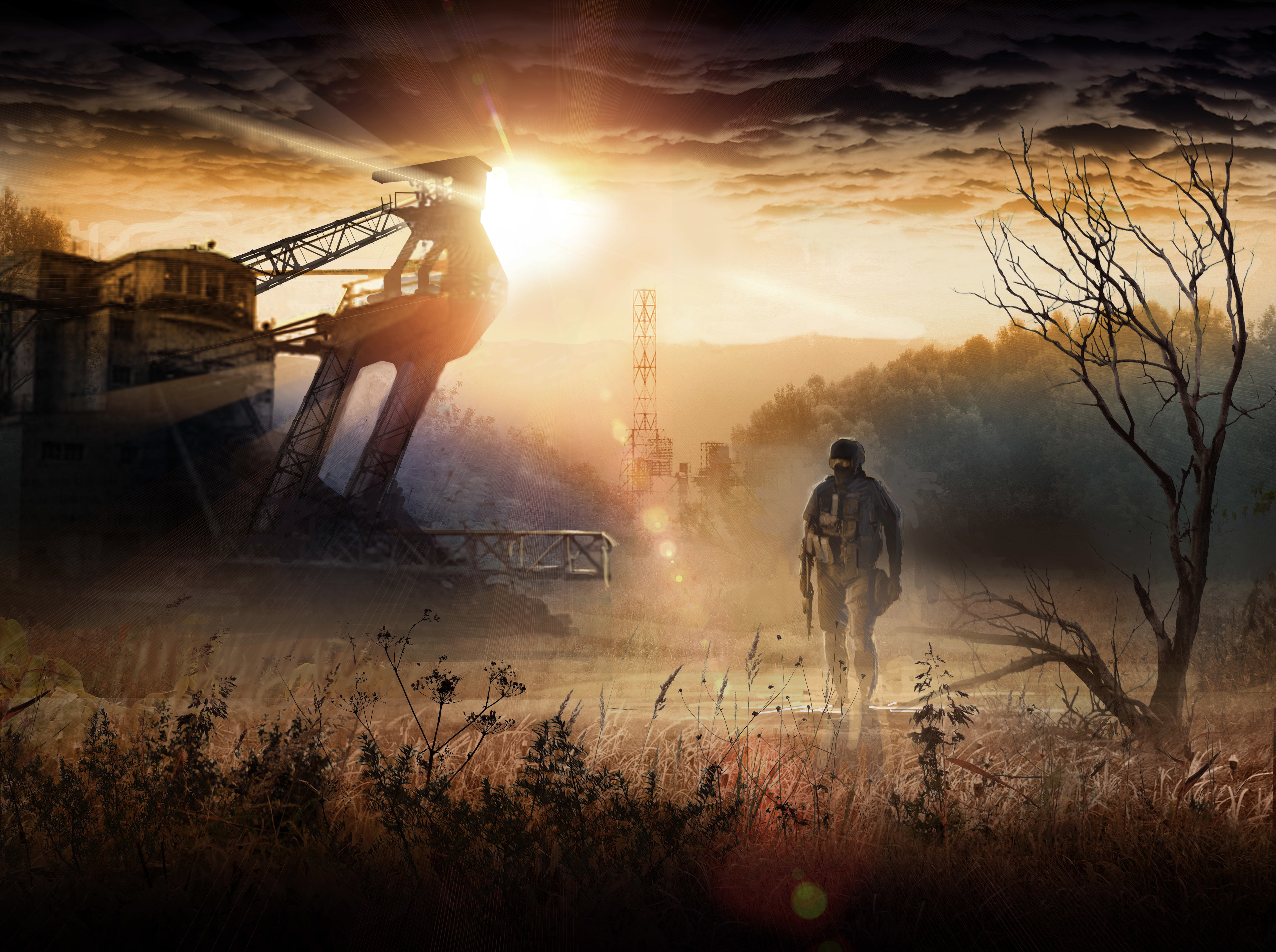 Ukraine, environment, digging, silhouette, Stalker, architecture, sky, equipment, oil Industry, exploration, dust, working, cloud - sky, nature, oil Pump, HD Wallpaper
