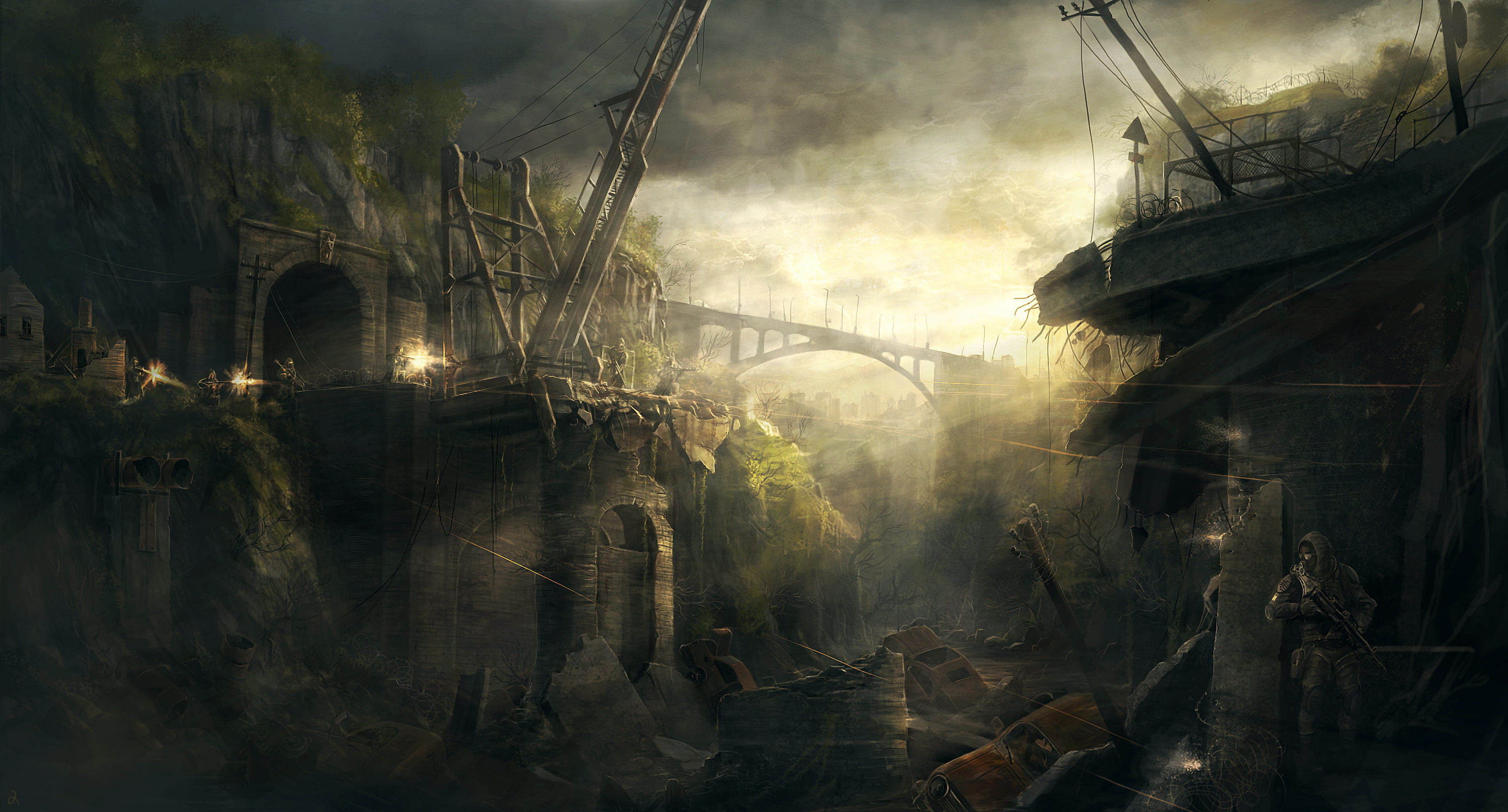 built Structure, 2K, metal, famous Place, water, history, pollution, nature, outdoors, dark, building exterior, construction Industry, mining, smoke - Physical Structure, HD Wallpaper