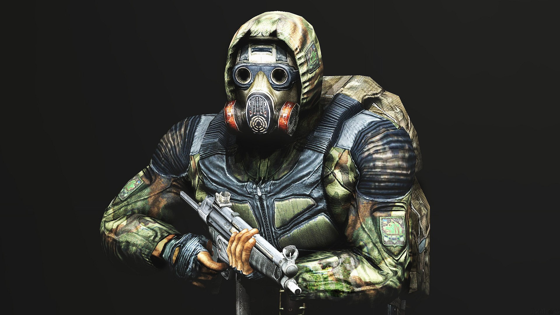Viper, gas mask, dom, 1080P, S. T. A. L. K. E. R., weapons, jumpsuit, Stalker, HD Wallpaper